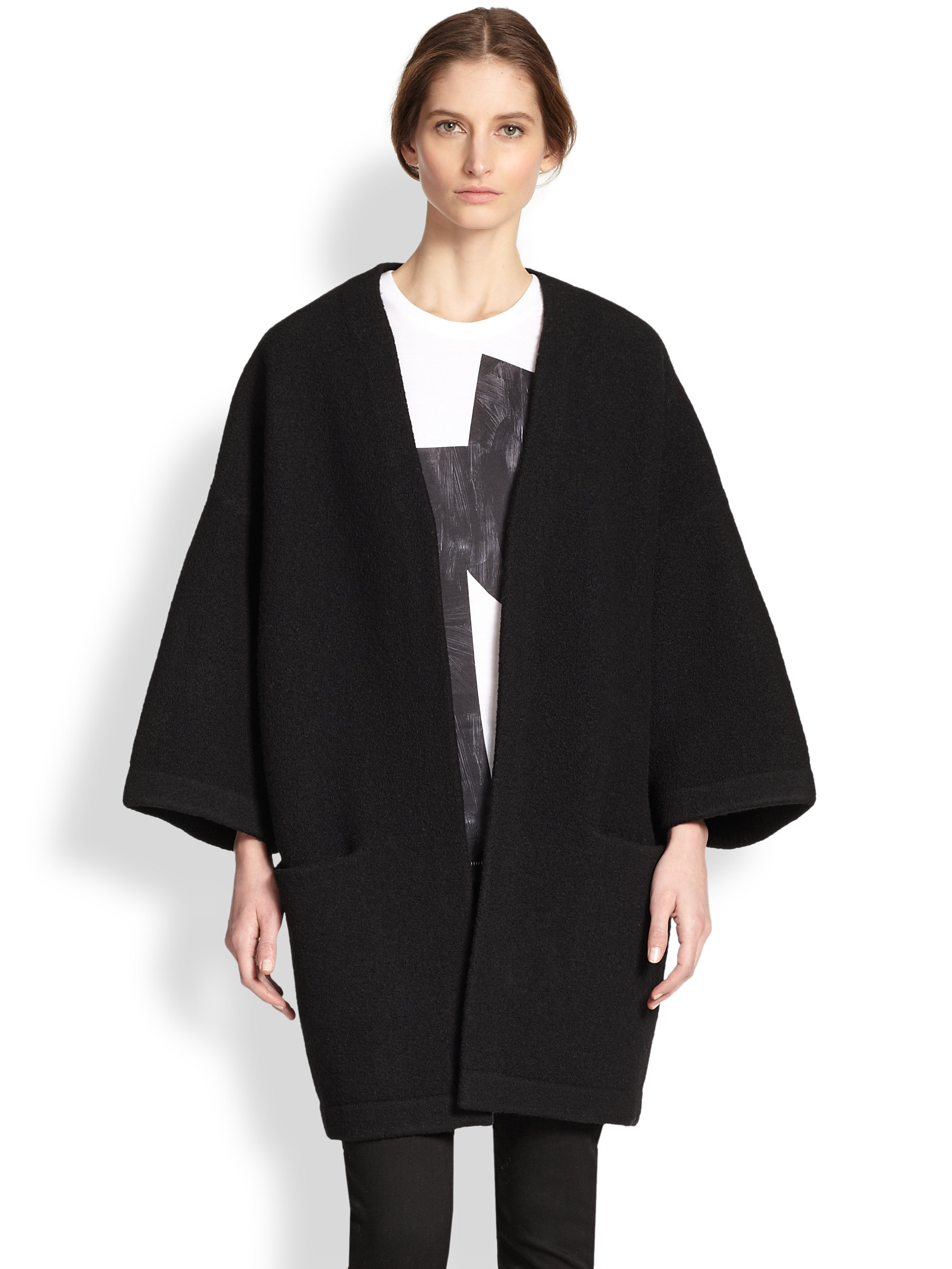 Acne Studios Oversized Wool Cocoon Coat in Black - Lyst