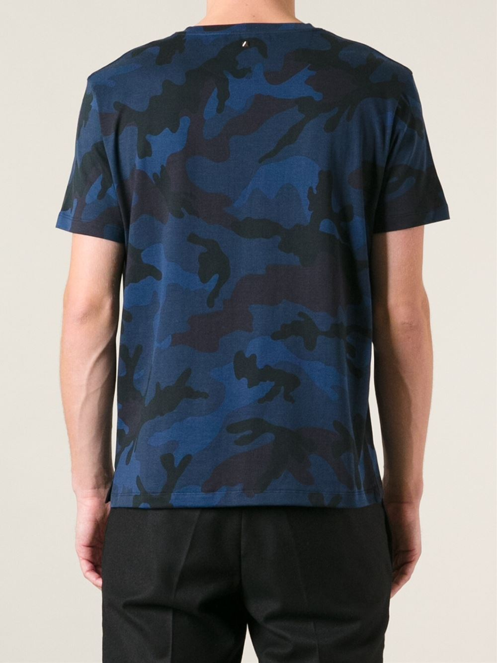 Valentino Camouflage T-shirt in Blue for Men | Lyst