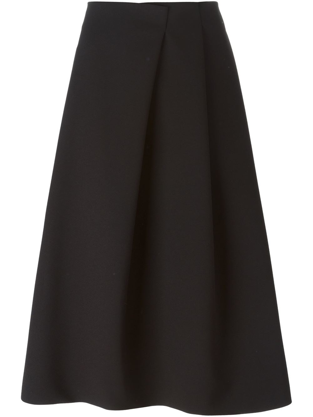 Jil Sander A-line Midi Skirt in Black 