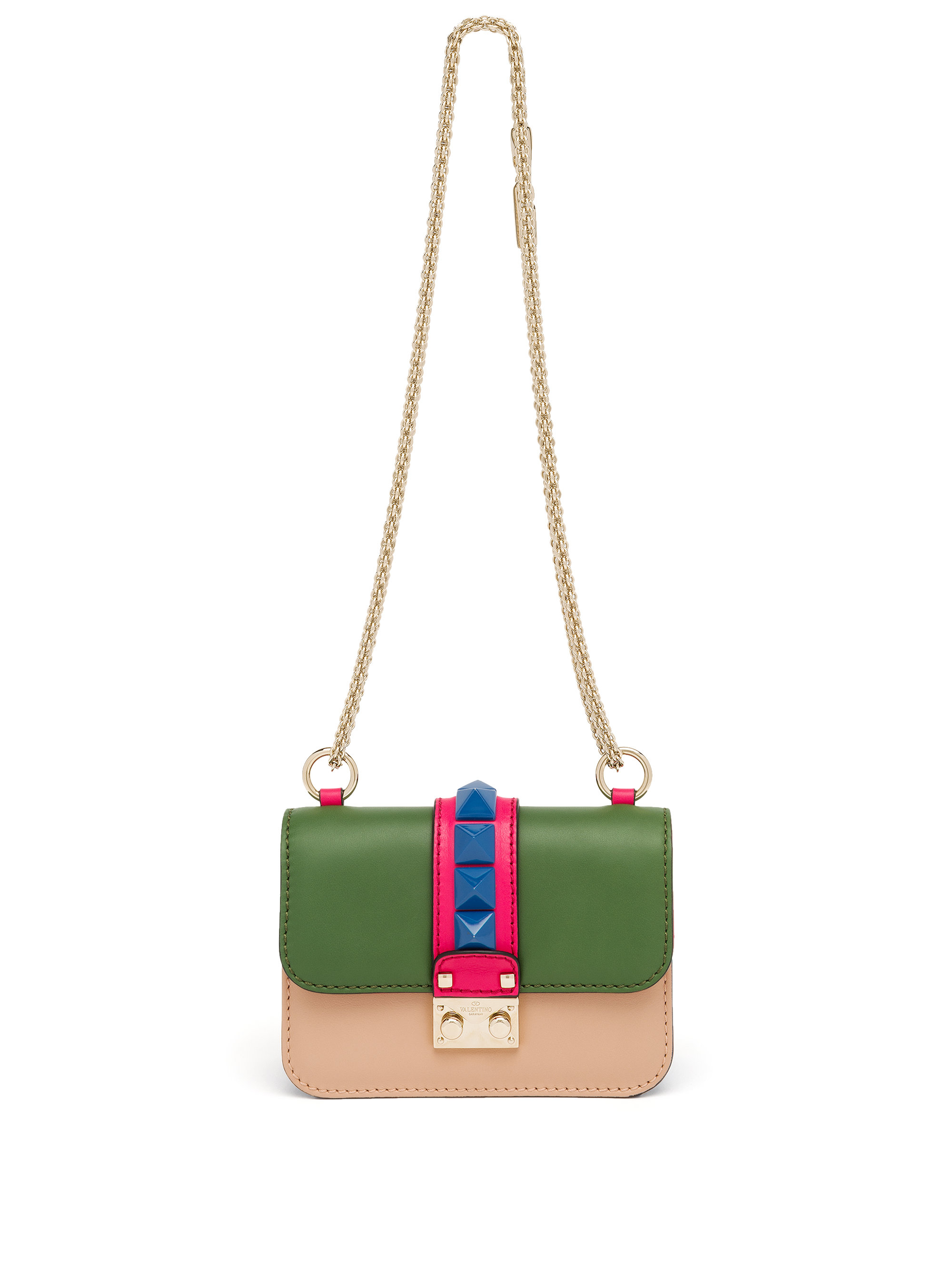 Valentino Rocklock Small Colorblock Leather Crossbody Bag - Lyst