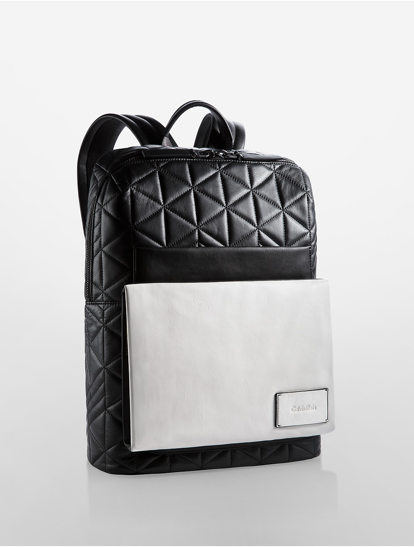 calvin klein leather backpack mens