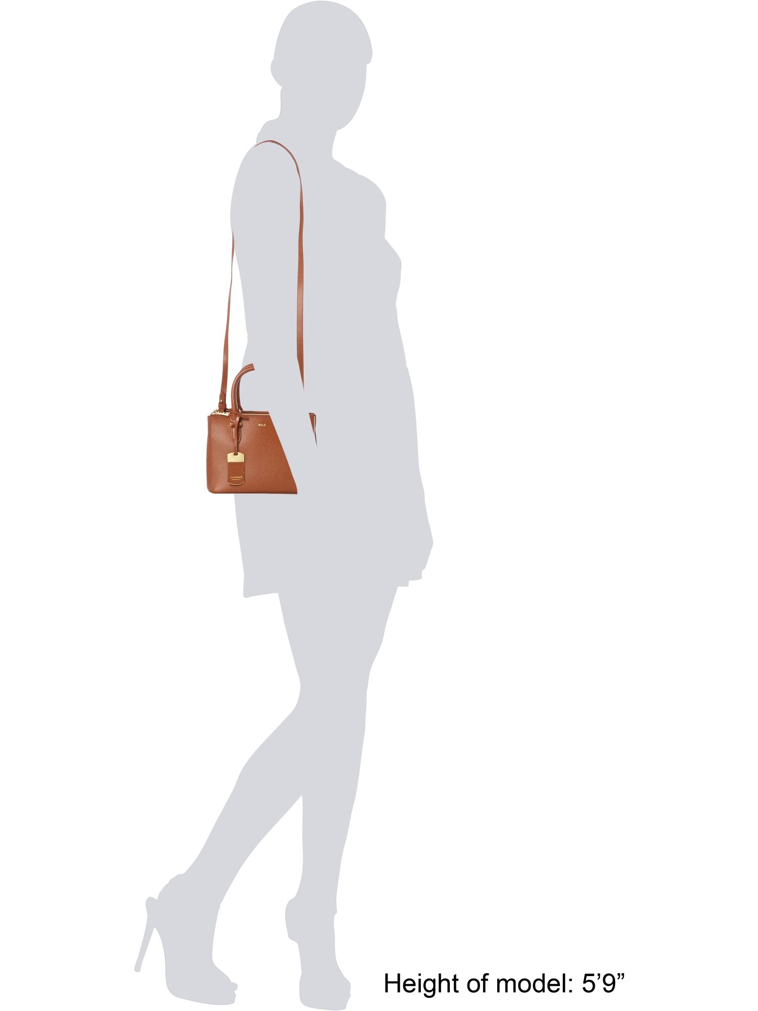 Lauren by ralph lauren Newbury Mini Tan Zip Tote Bag in Brown | Lyst