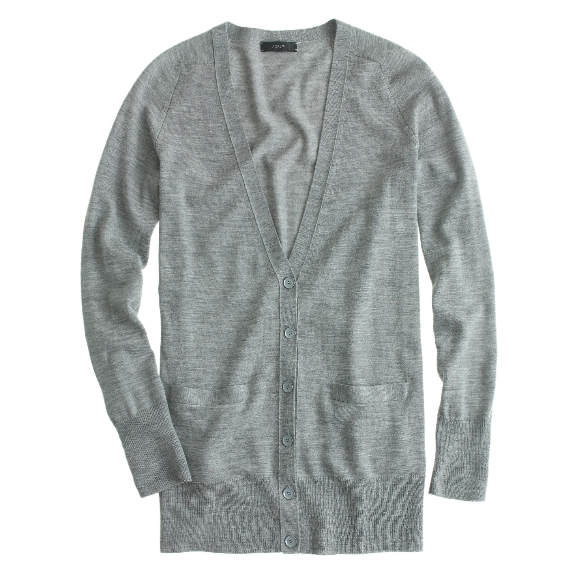 J.crew Classic Merino Wool Long Cardigan Sweater in Gray Lyst