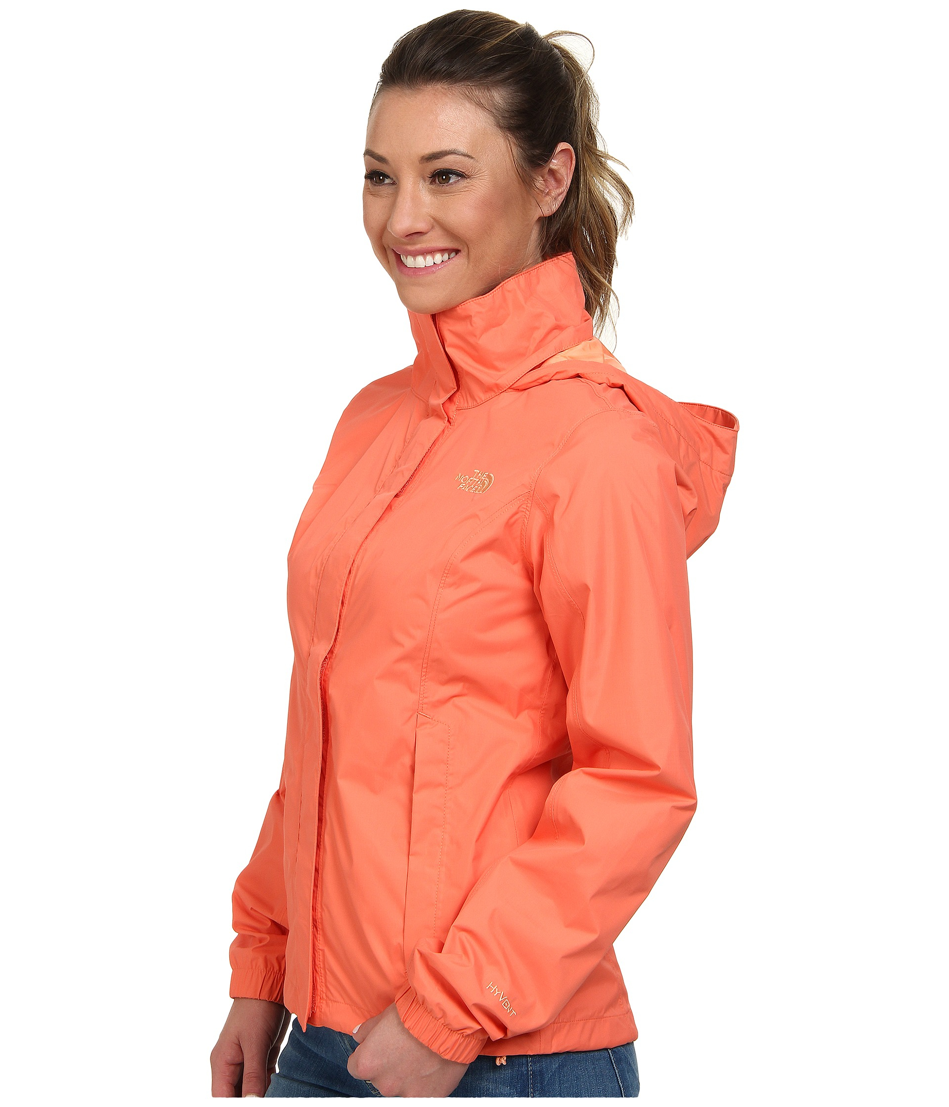 north face womens orange jacket