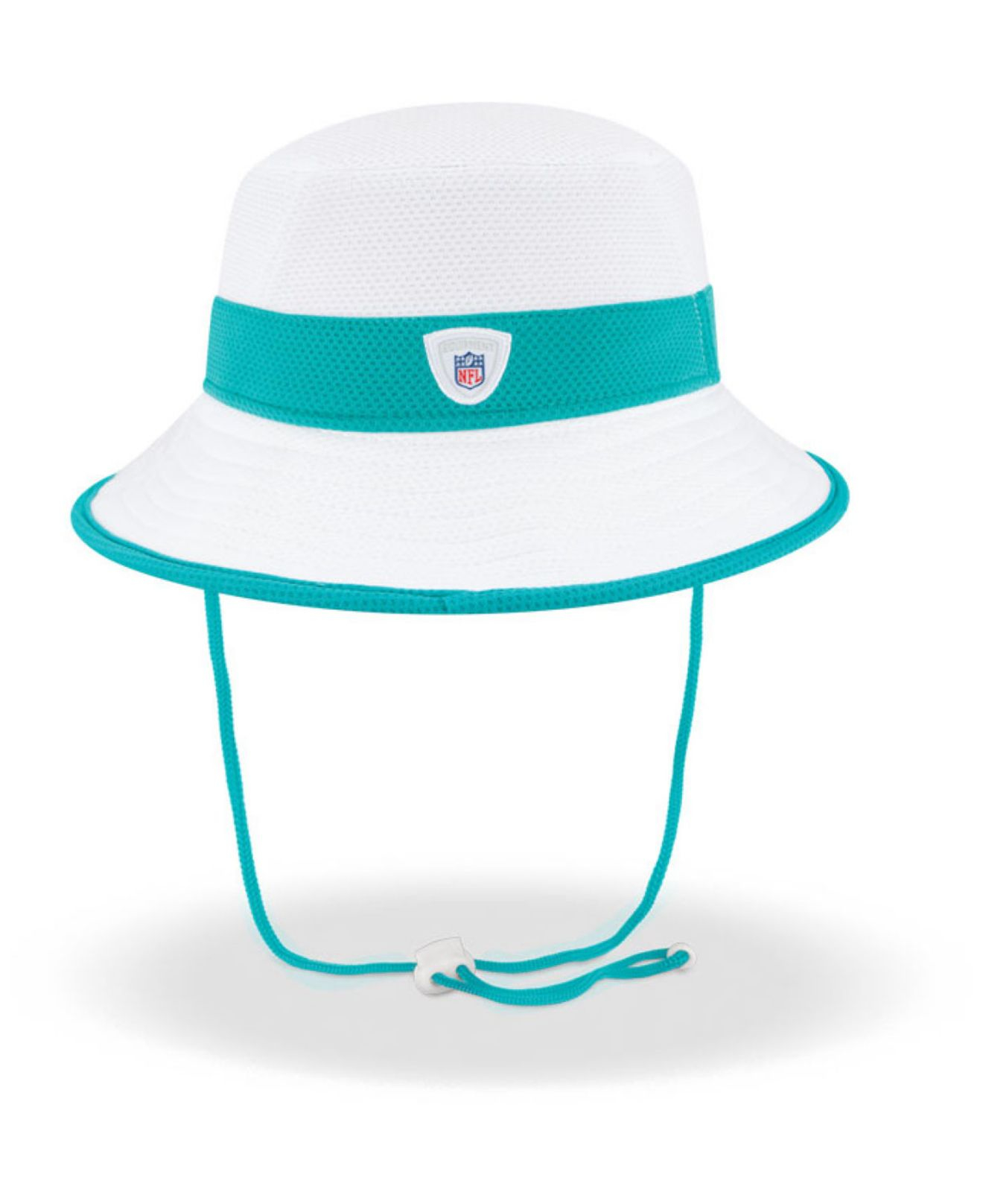 KTZ Miami Dolphins Training Camp Official Bucket Hat in White for 
