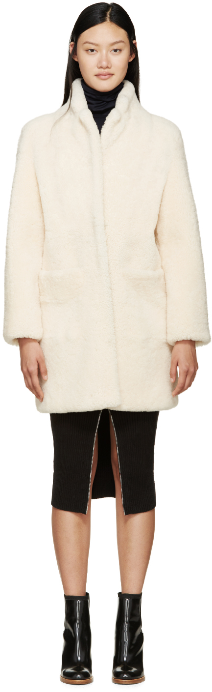 off white shearling coat