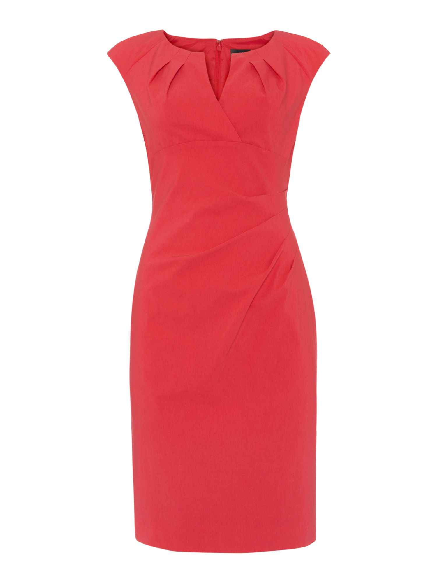 Adrianna Papell Side Pleat Shift Dress in Red (Geranium) | Lyst