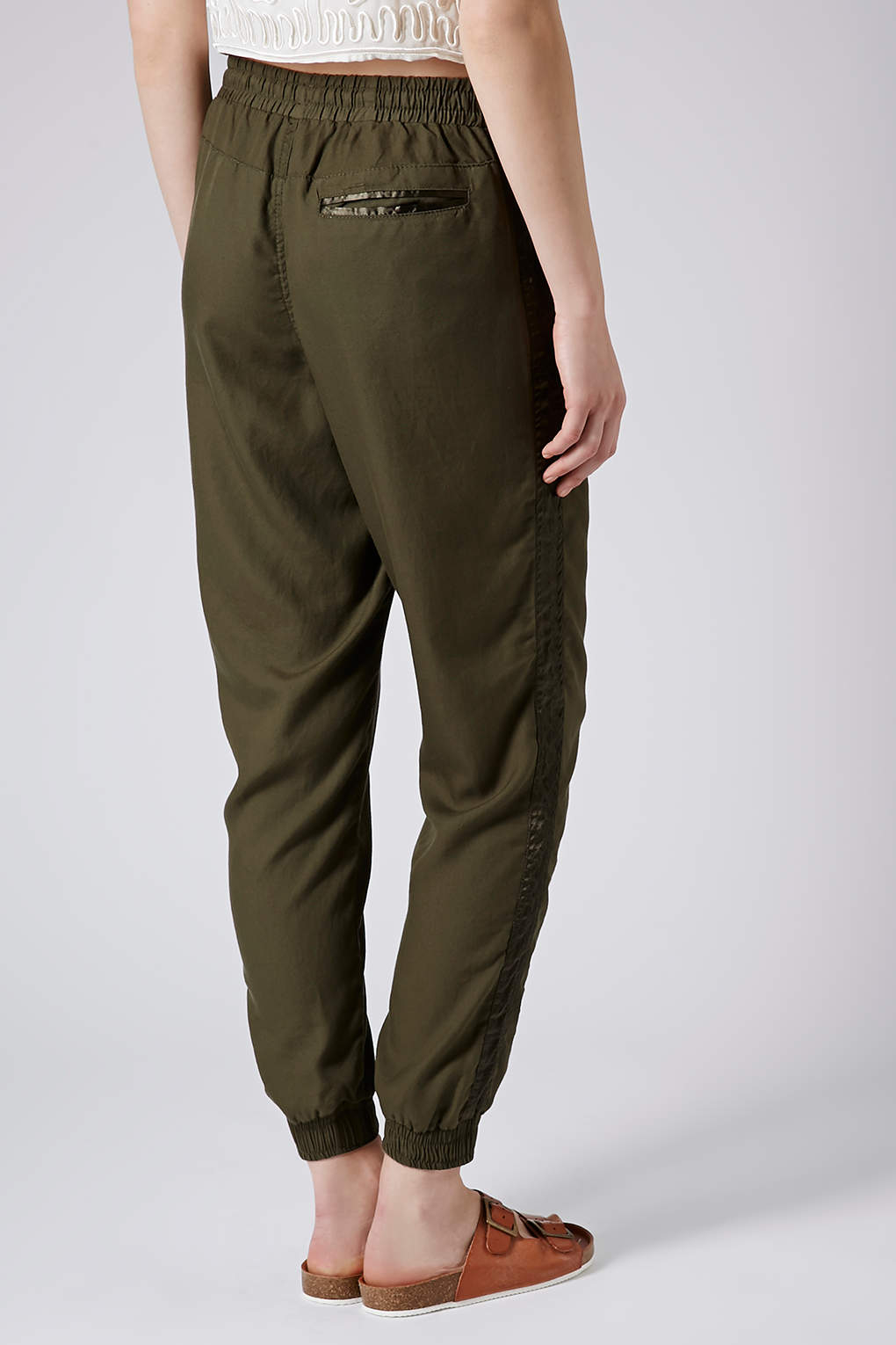 satin side stripe joggers