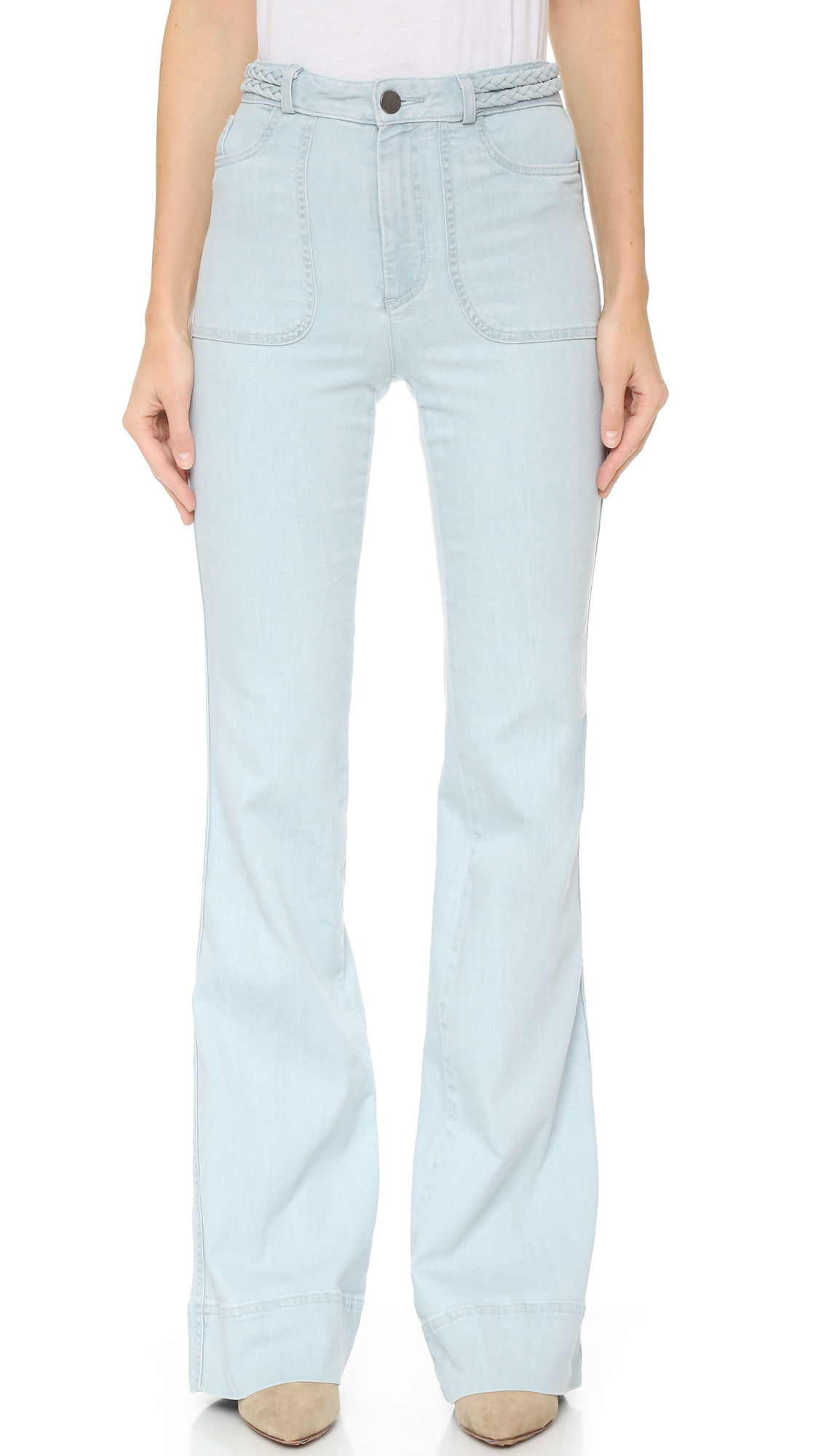 Alice + Olivia Juno Wide Leg Jeans With 