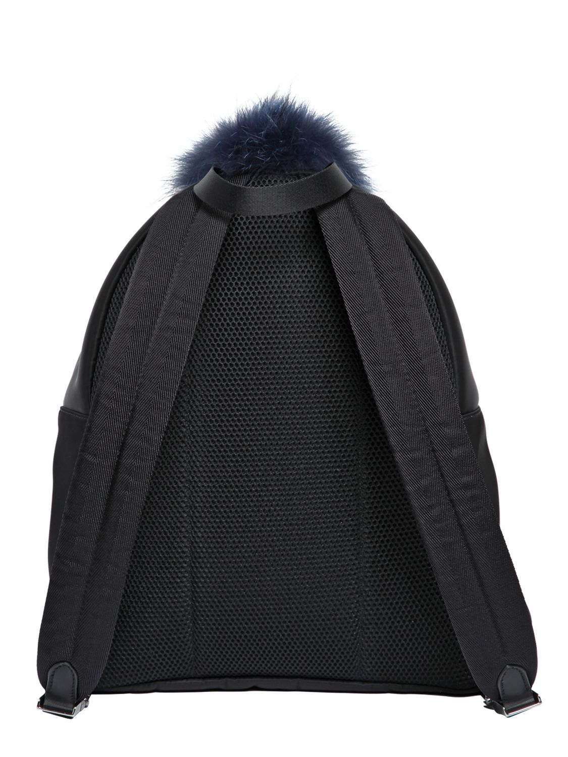 Fendi Monster Nylon Backpack With Fox Fur in Black Lyst