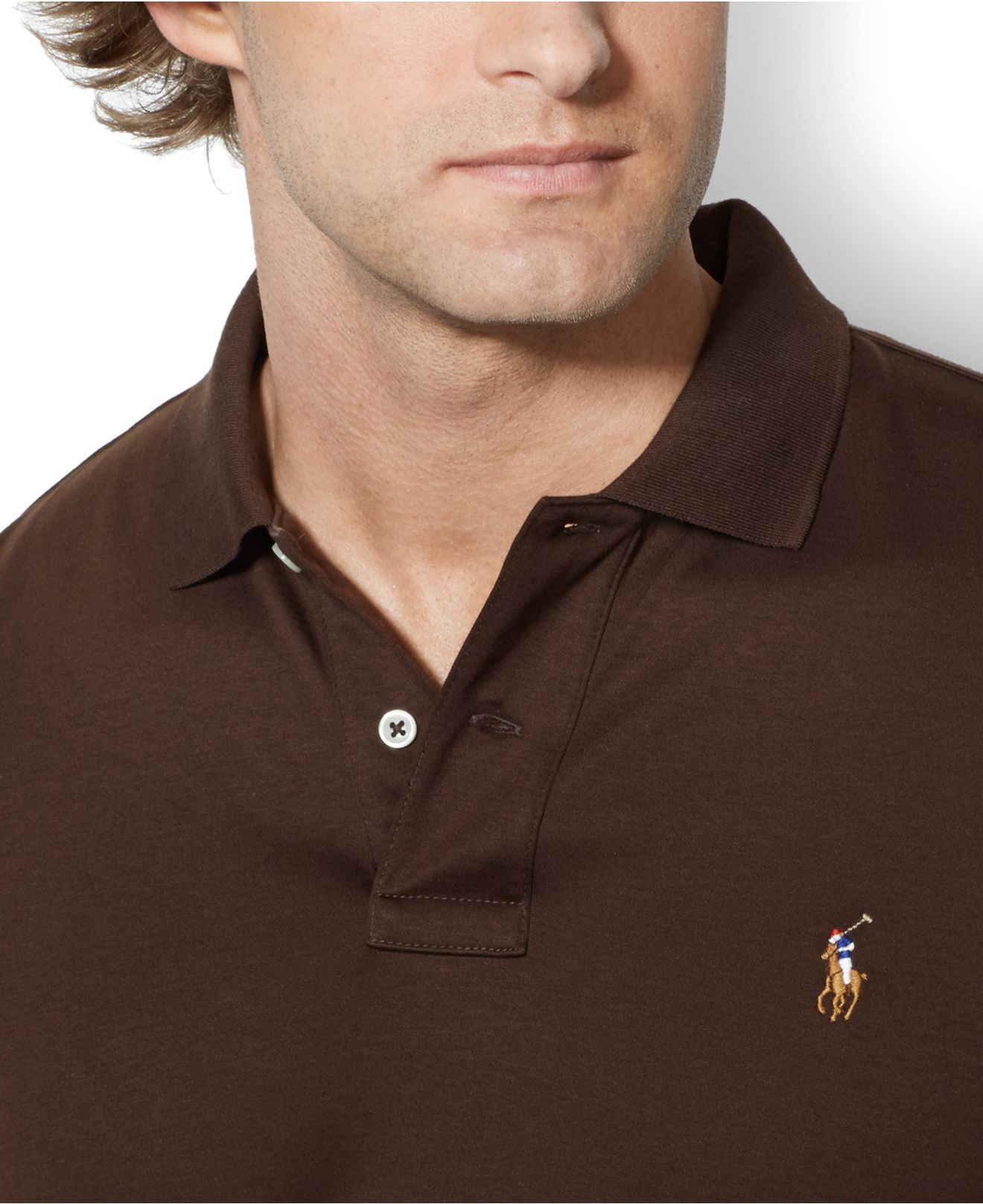 Polo Ralph Lauren Soft-Touch Pima Polo in Brown for Men - Lyst