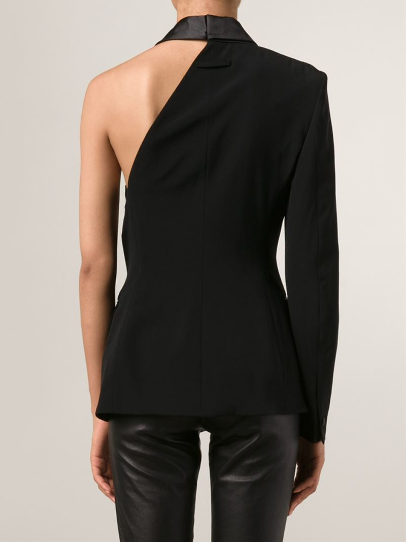 Jean Paul Gaultier OneSleeve BraInset Jacket in Black Lyst