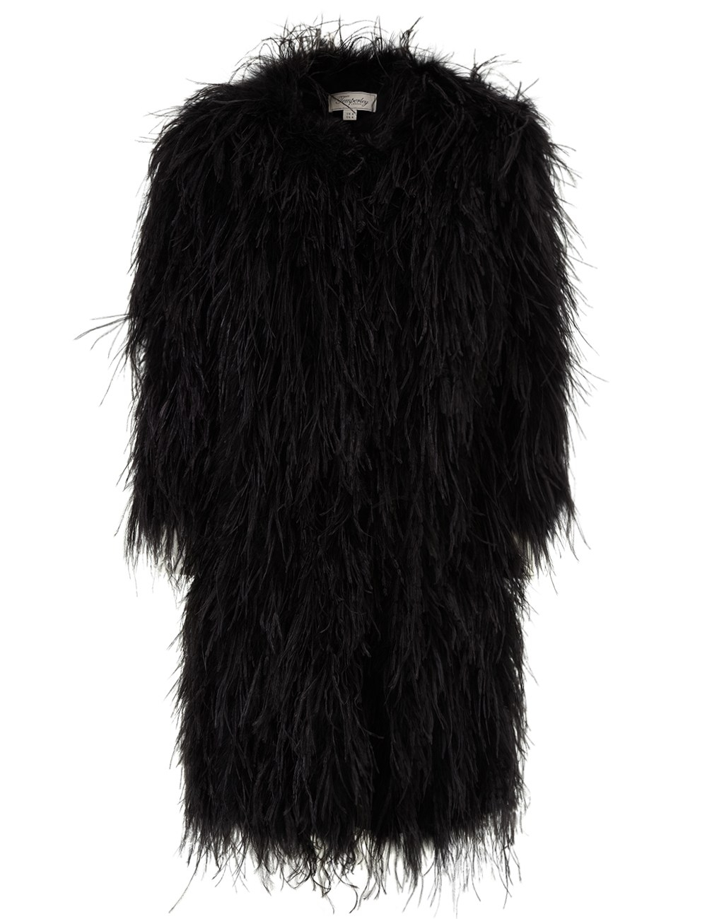 Temperley london Black Feathered Coat in Black | Lyst