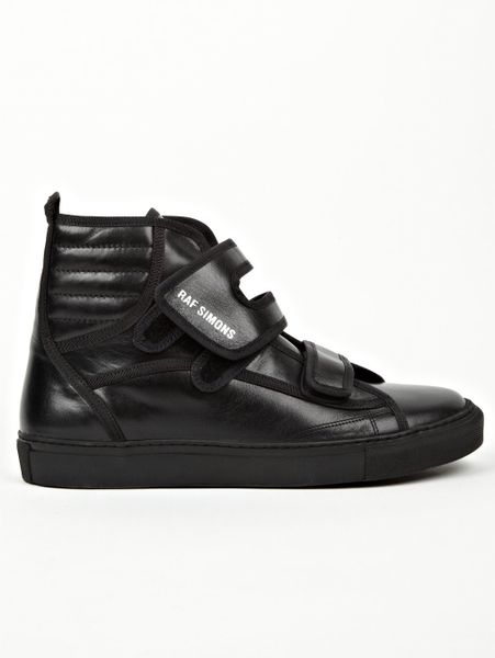 Raf Simons Mens Black Classic Hightop Velcro Sneakers in Black for Men ...