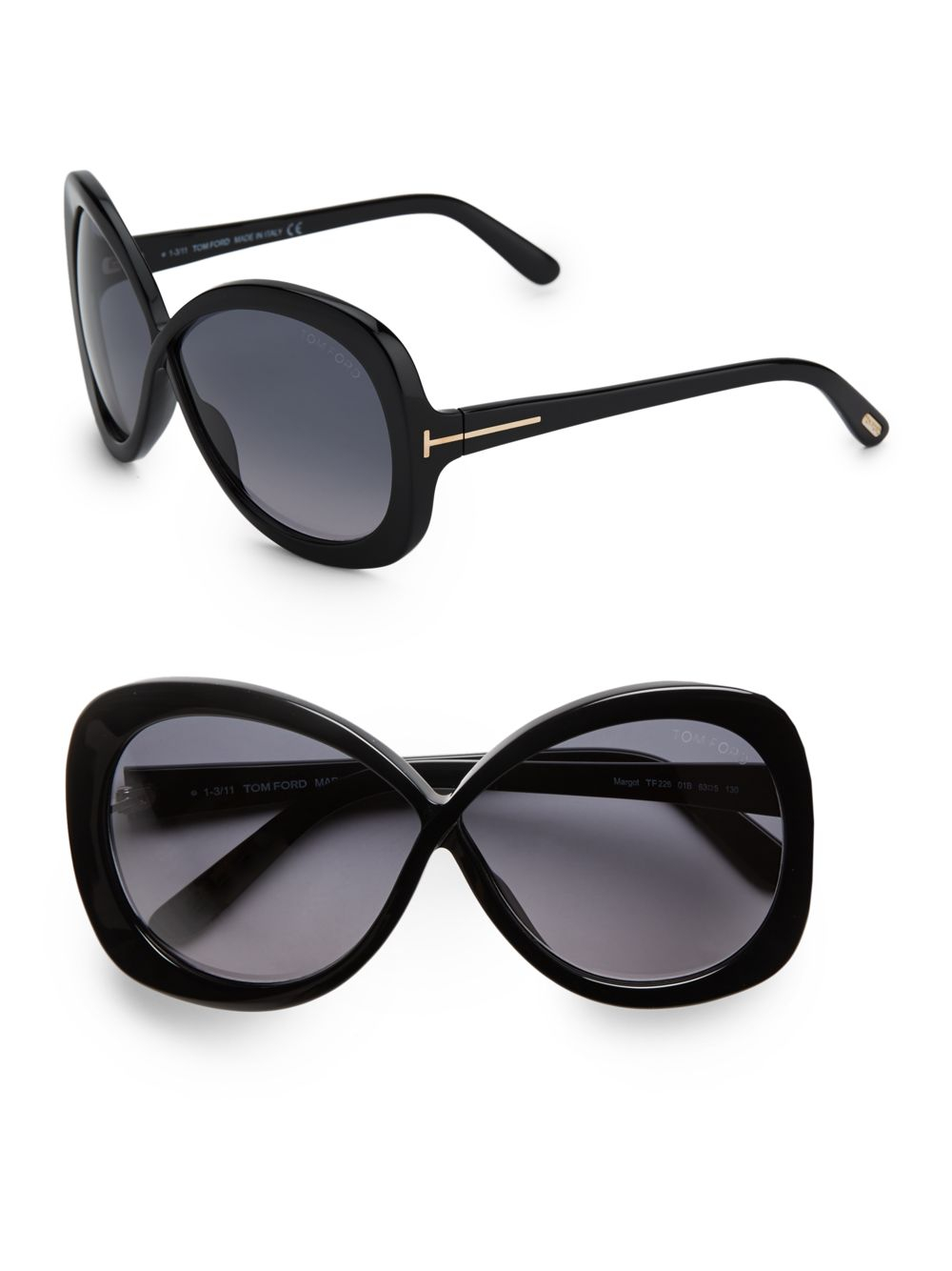 Tom Ford Margot Oversized Round Sunglasses in Black | Lyst