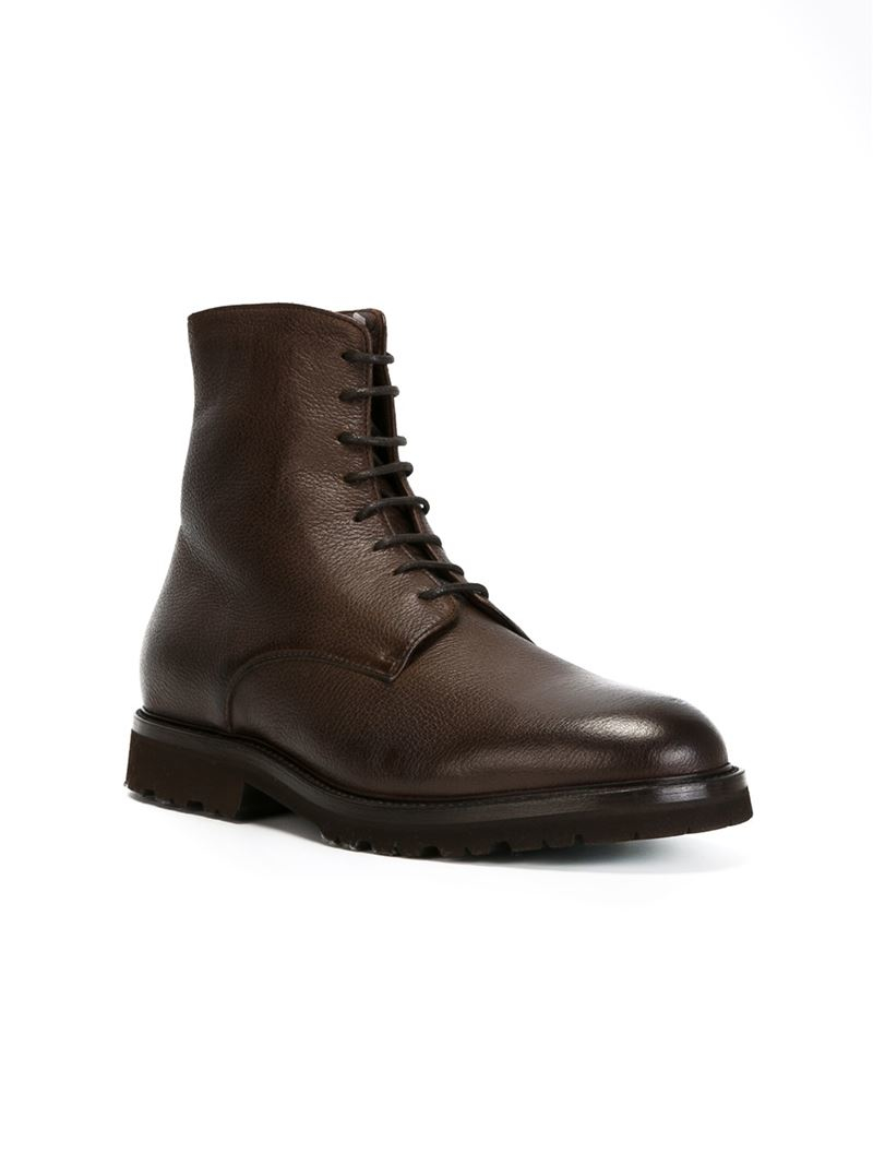 Brunello Cucinelli Lace-up Ankle Boots in Brown for Men - Lyst