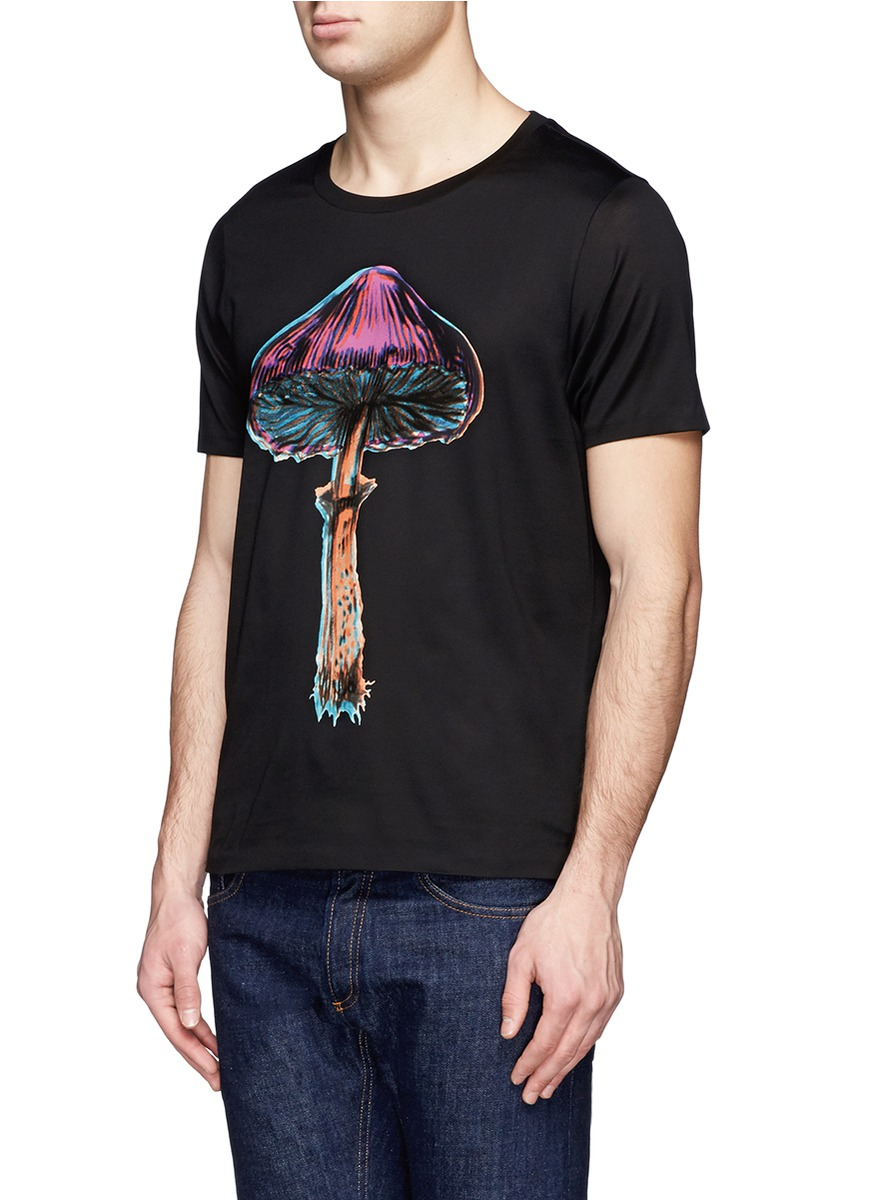 Paul Smith Magic Mushroom Print T-shirt in Black for Men | Lyst UK