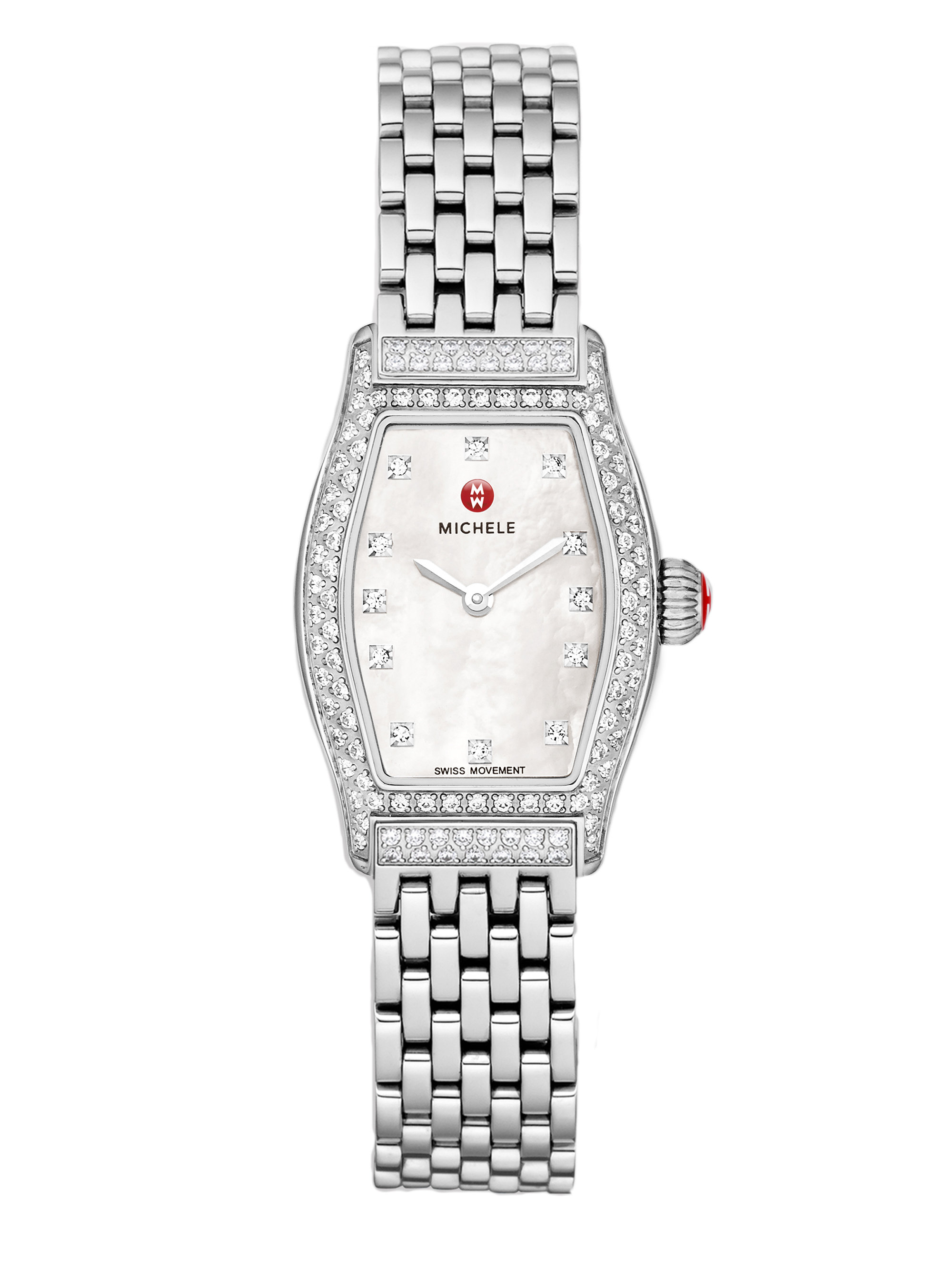 Michele Urban Coquette 12 Diamond, Mother-of-pearl & Stainless Steel ...