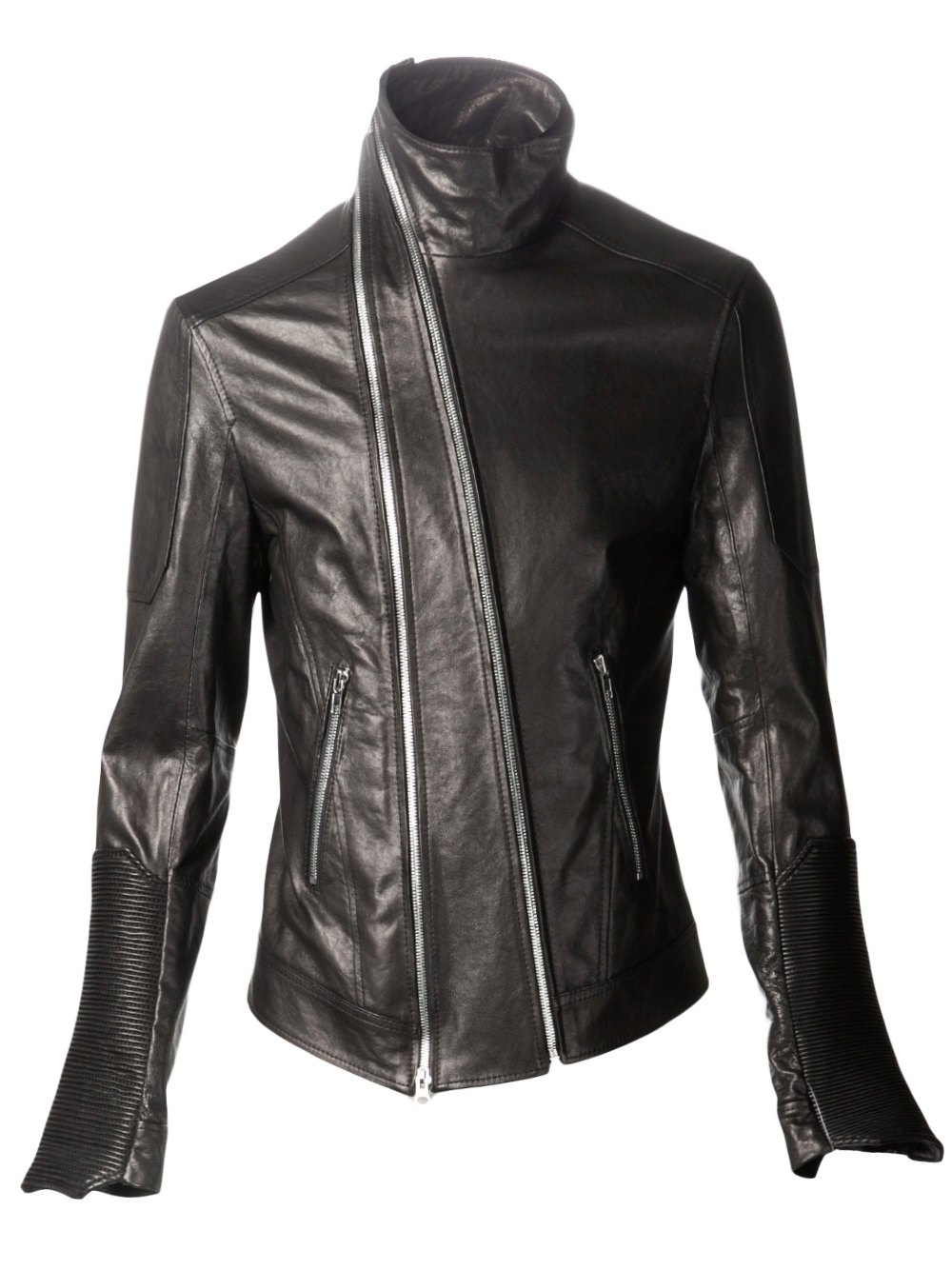 D.GNAK High Collar Leather Jacket in Black for Men Lyst