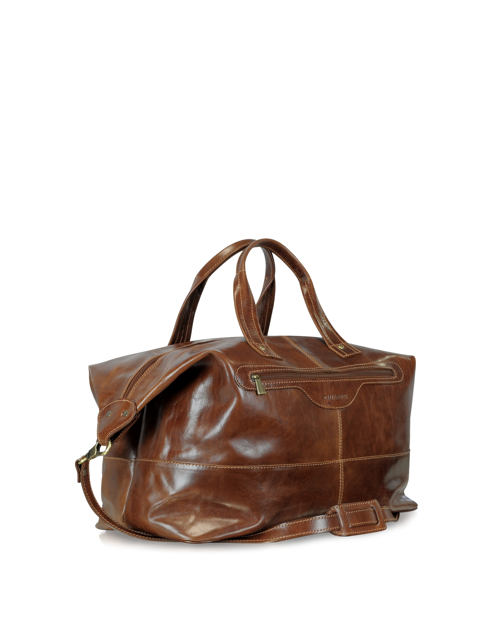 Chiarugi Large Brown Italian Leather Carry All Travel Bag in Brown Lyst