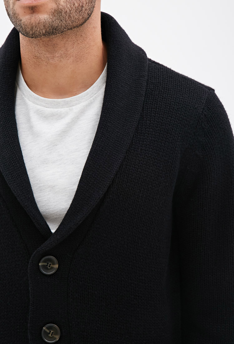 shawl collar cardigan black