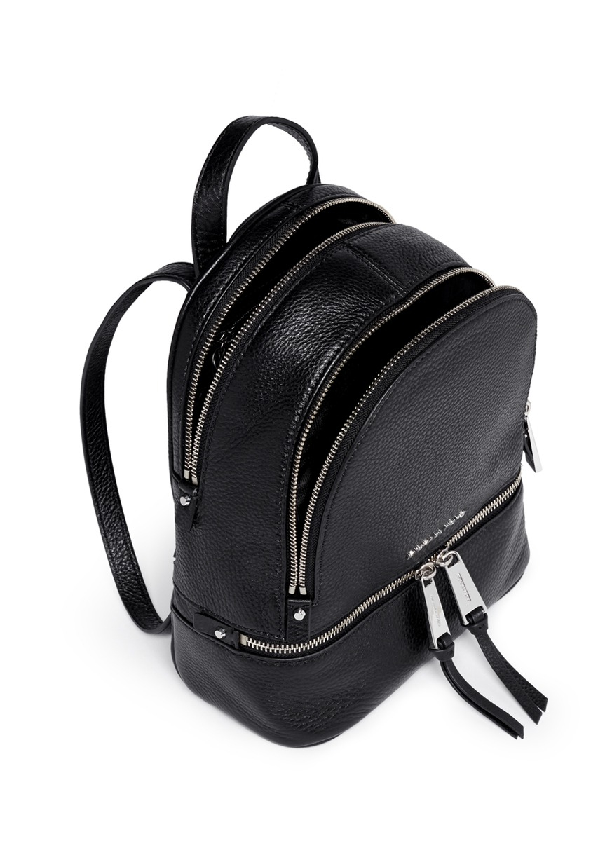 Michael Kors 'rhea' Extra Small Leather Backpack in Black - Lyst