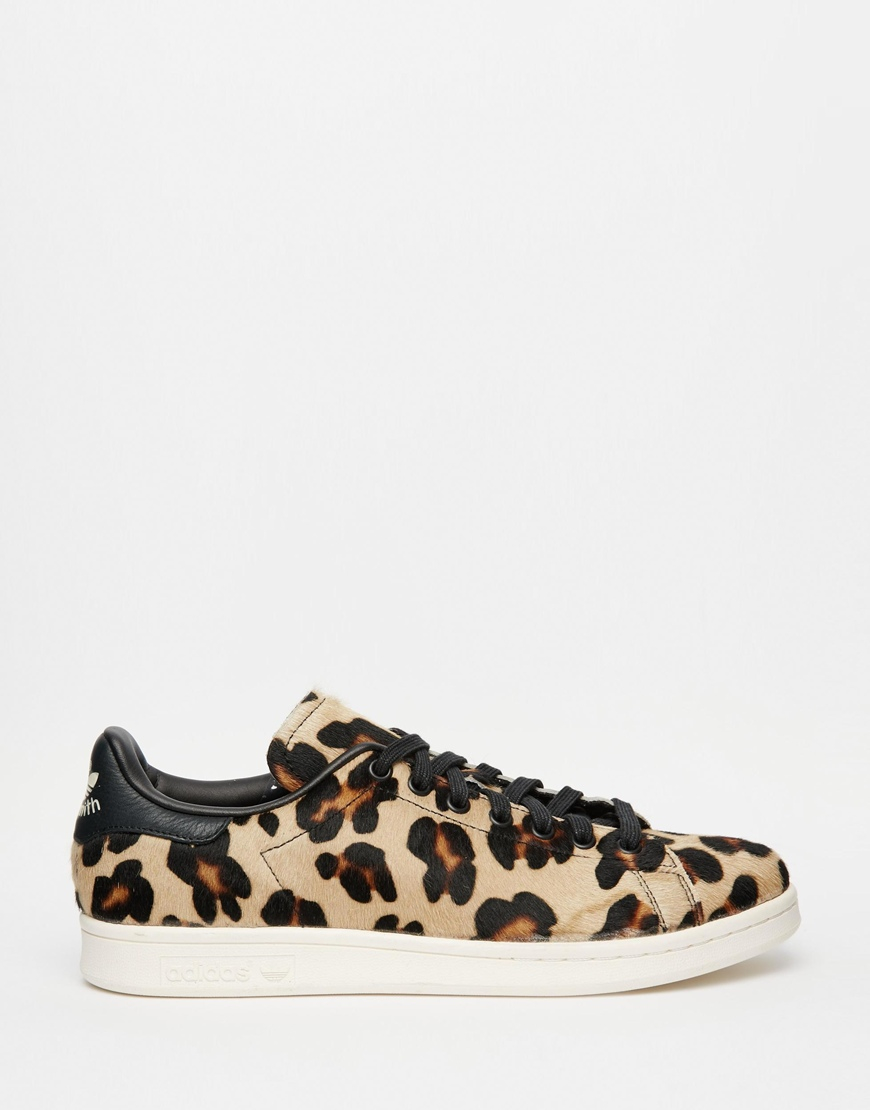 adidas Originals Leather Stan Smith Leopard-print Pony Hair Sneakers in ...