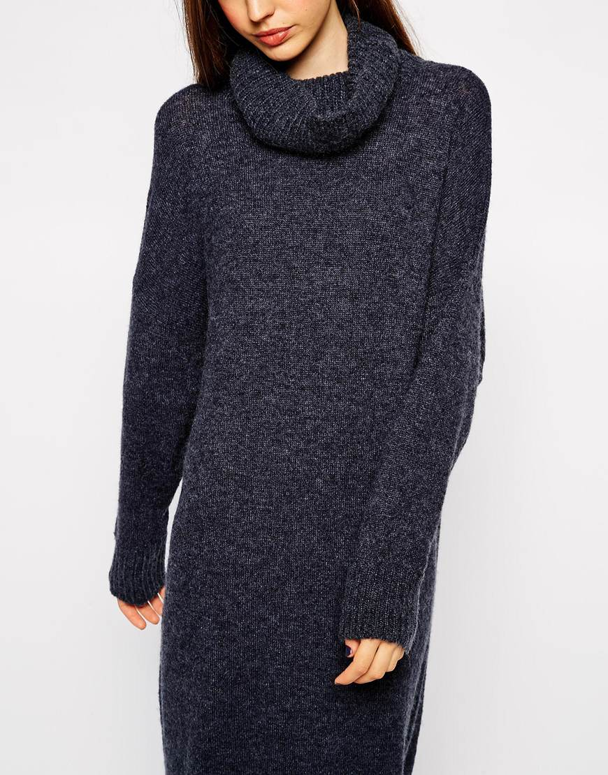 roll neck oversized jumper dress
