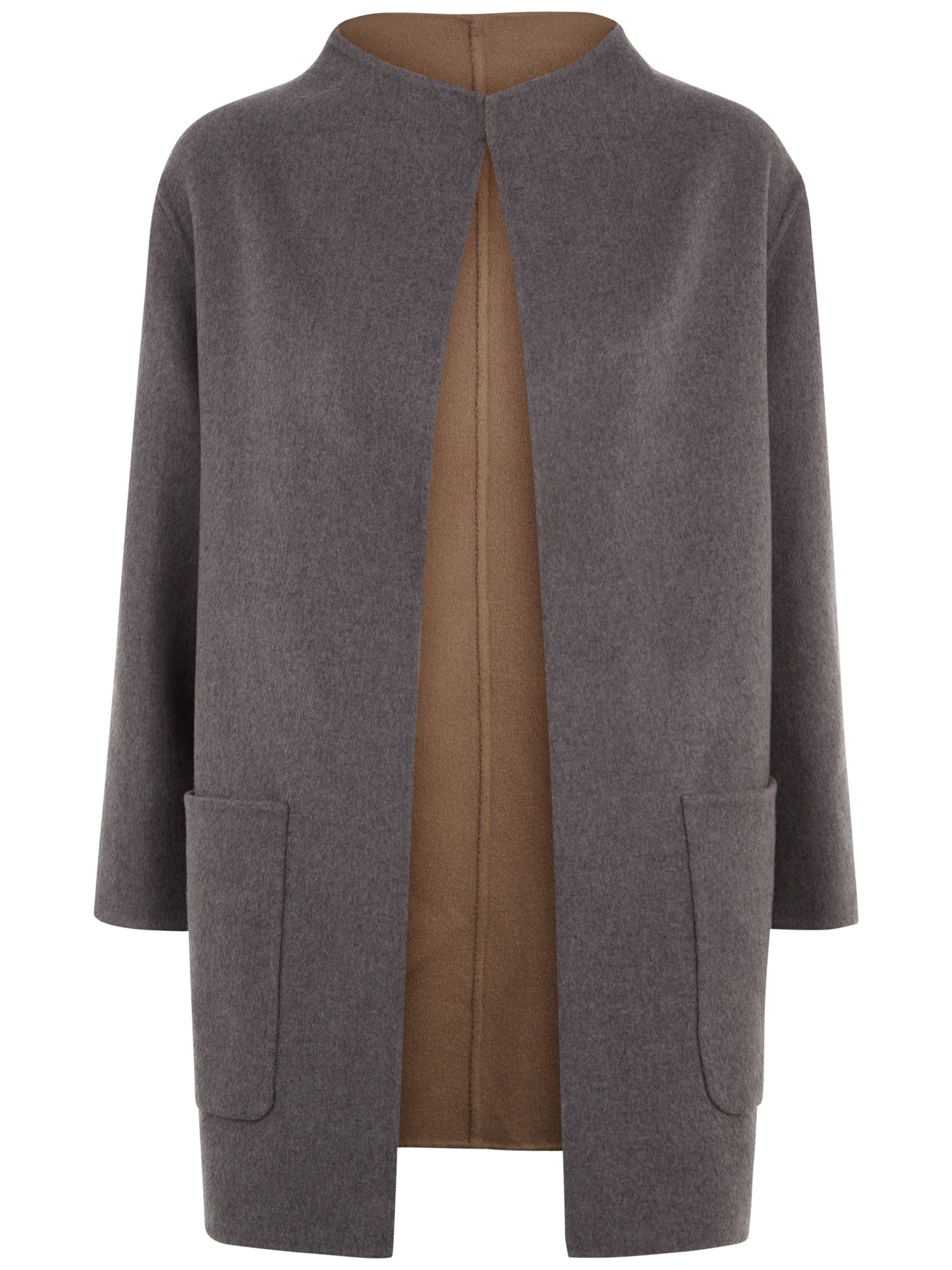 Jaeger Doublefaced Reversible Wool Coat in Gray (Dark Grey) Lyst