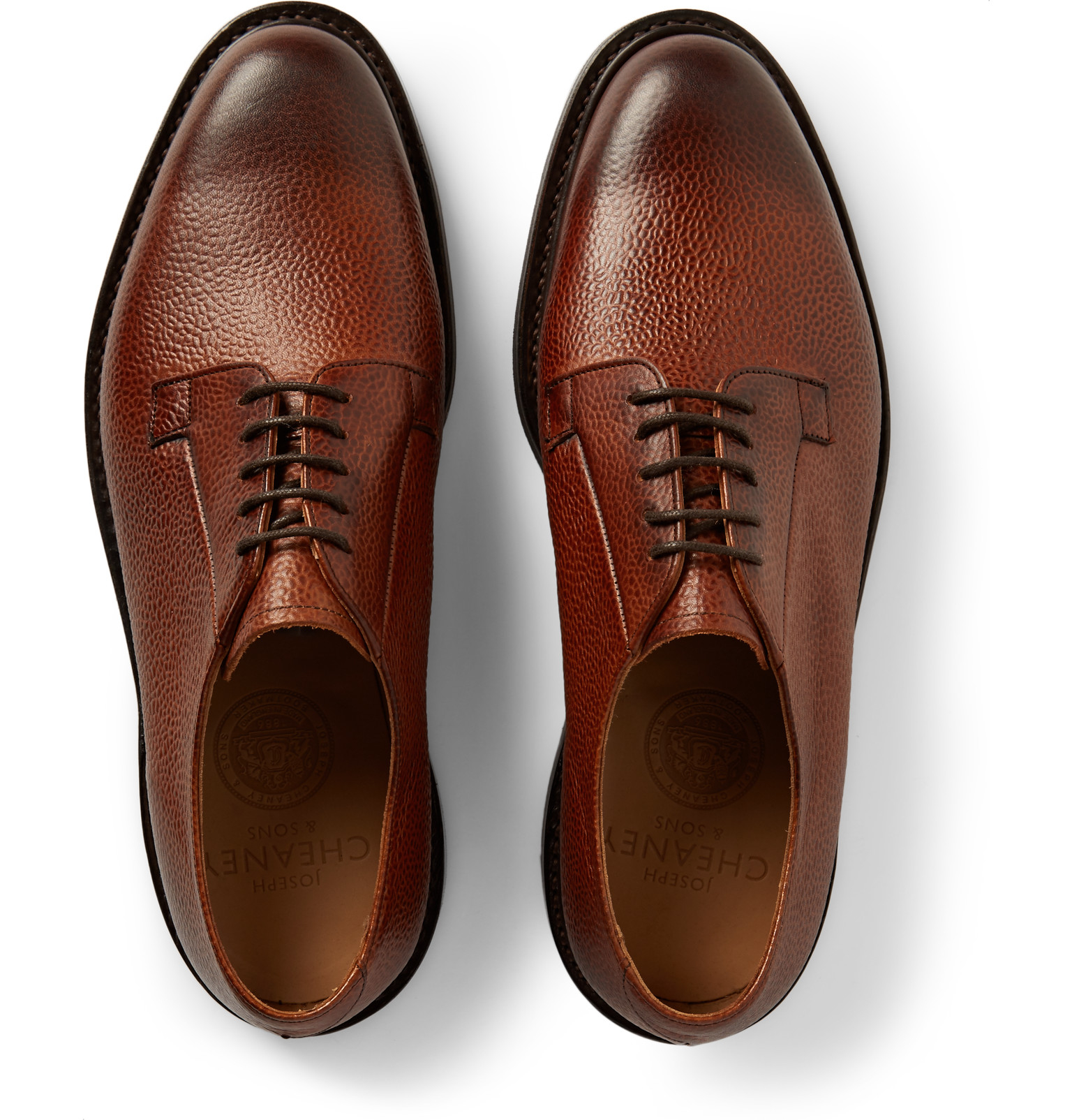 Cheaney Deal Burnished Pebblegrain Leather Derby Shoes in