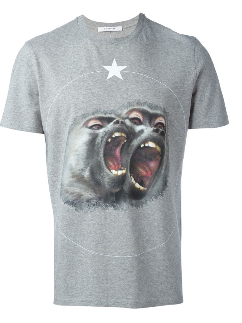 Givenchy Baboon Print Tshirt in Gray for Men (GREY) Lyst