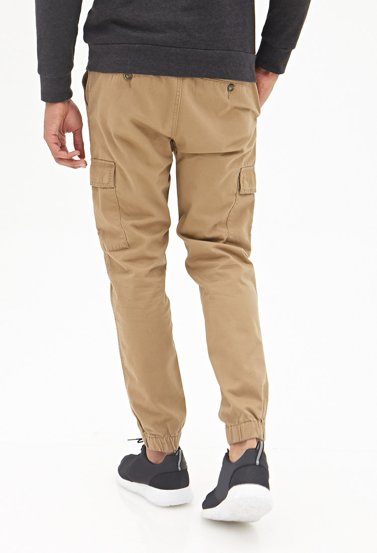 Lyst - Forever 21 Woven Cargo Joggers in Natural for Men