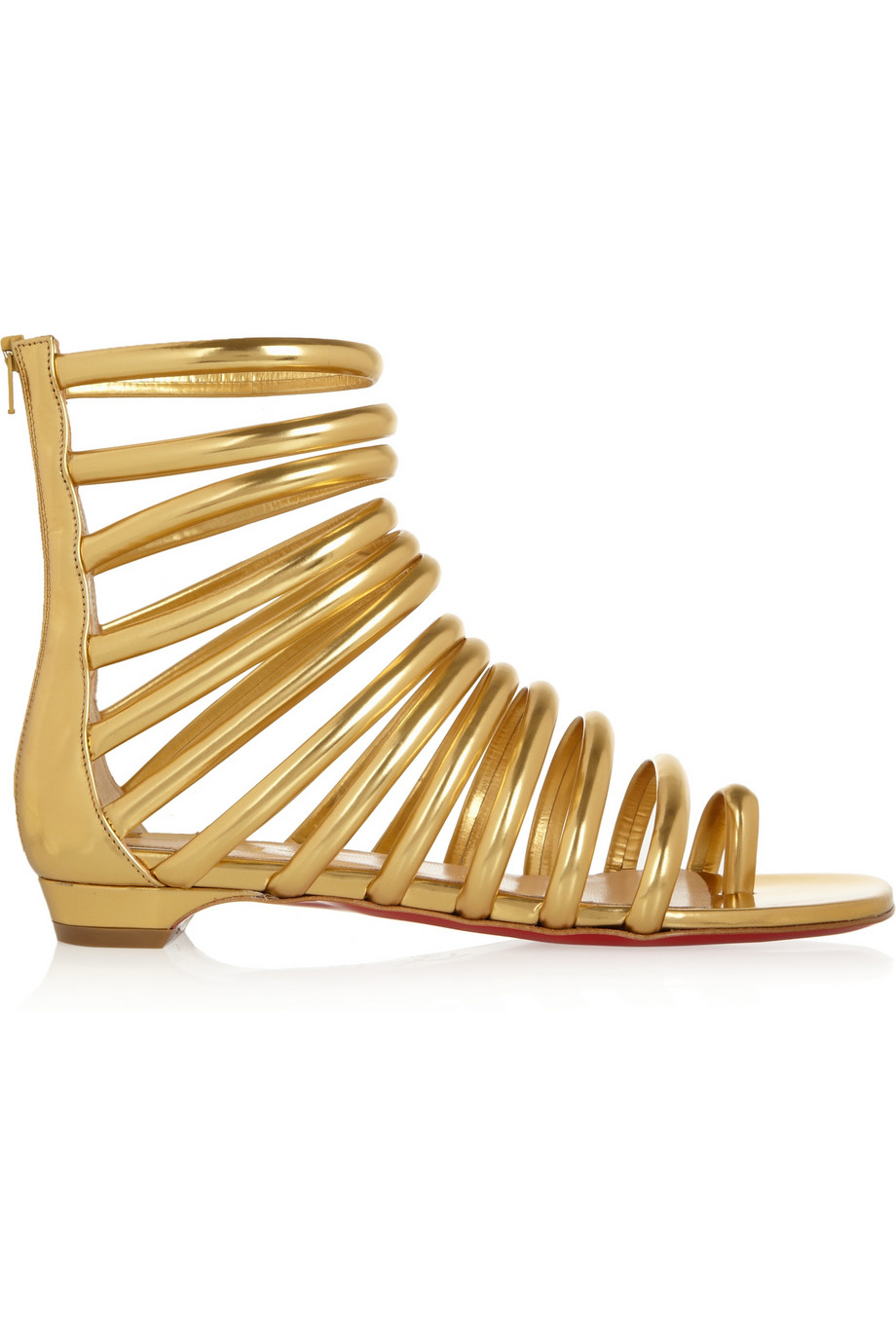 christian louboutin metallic flats Pewter leather | cosmetics ...