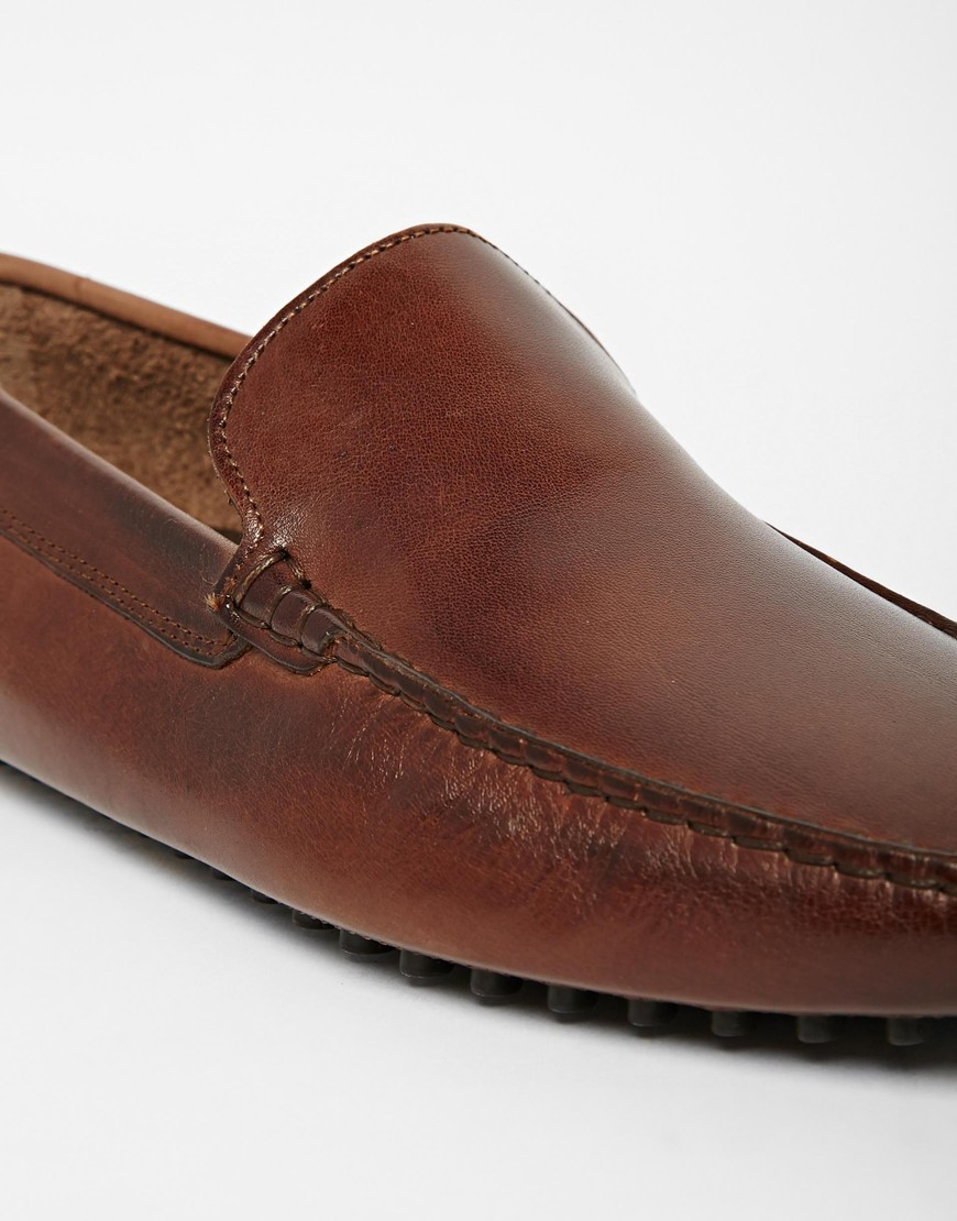 mens leather driving loafers