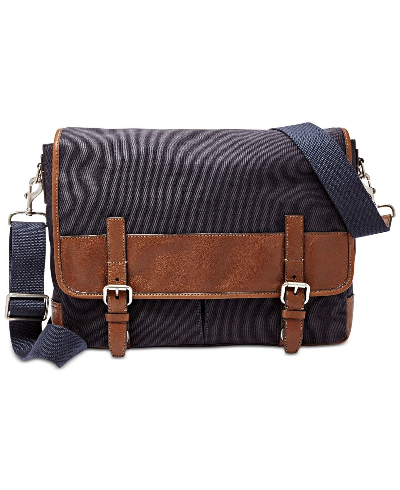 Fossil Graham Canvas Messenger Bag in Grey (Gray) for Men | Lyst