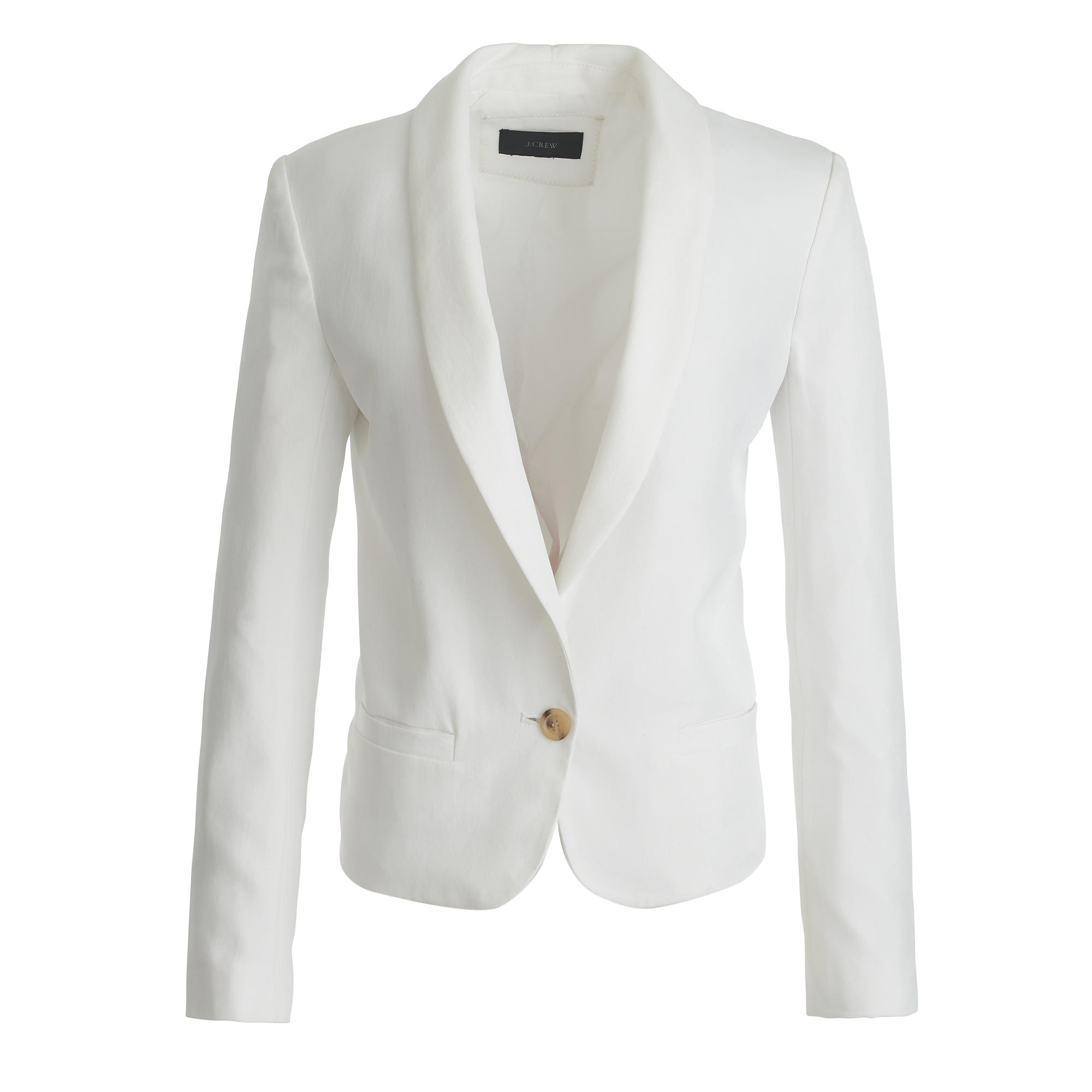 J.crew Petite Cropped ShawlCollar Blazer in White Lyst