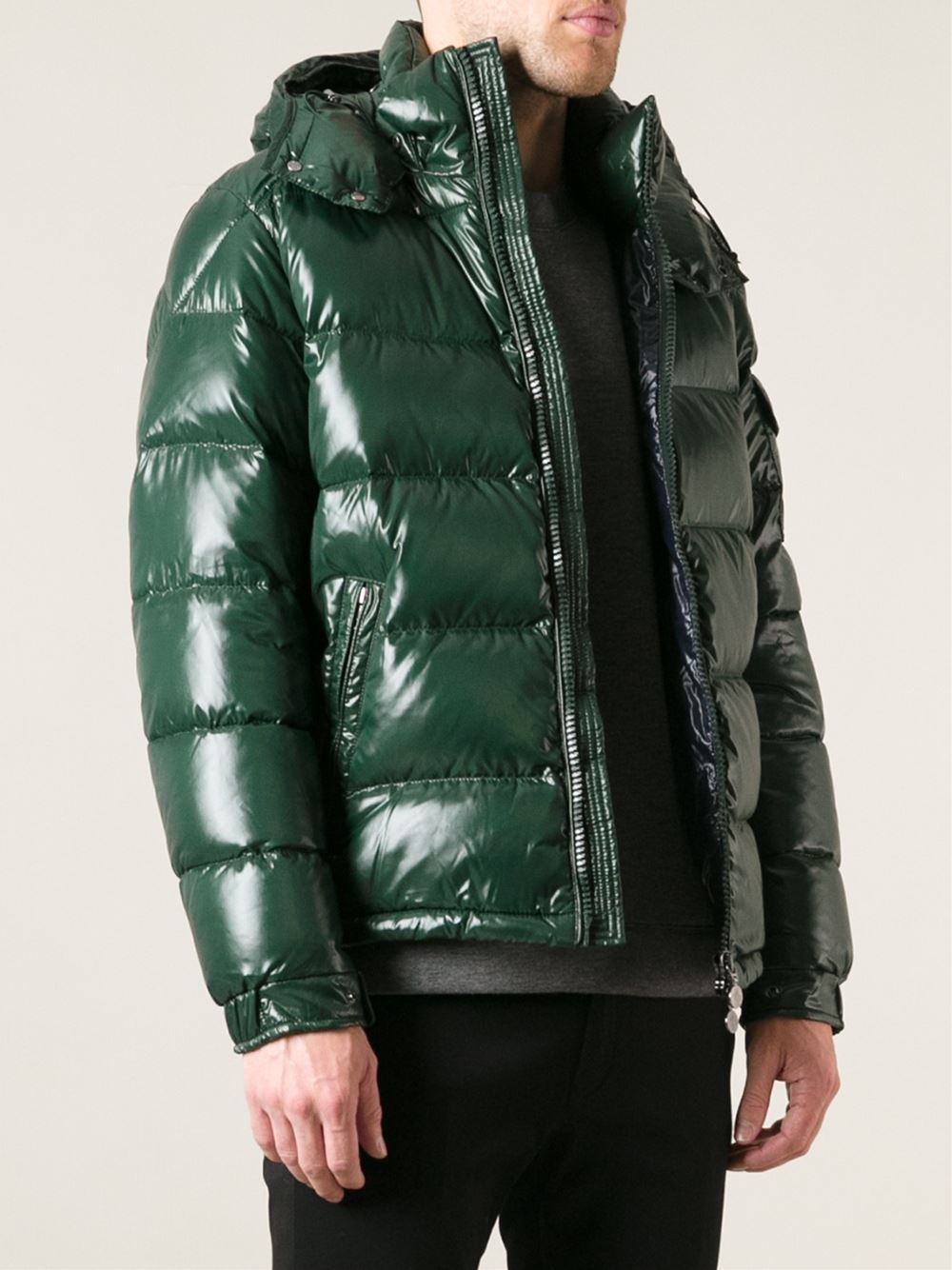 Moncler Maya Lacquered Jacket in Green for Men - Lyst