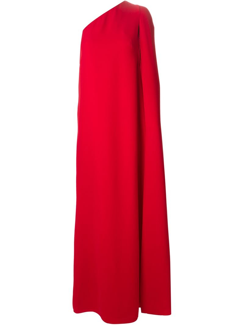 Valentino One Shoulder Evening Gown in Red | Lyst