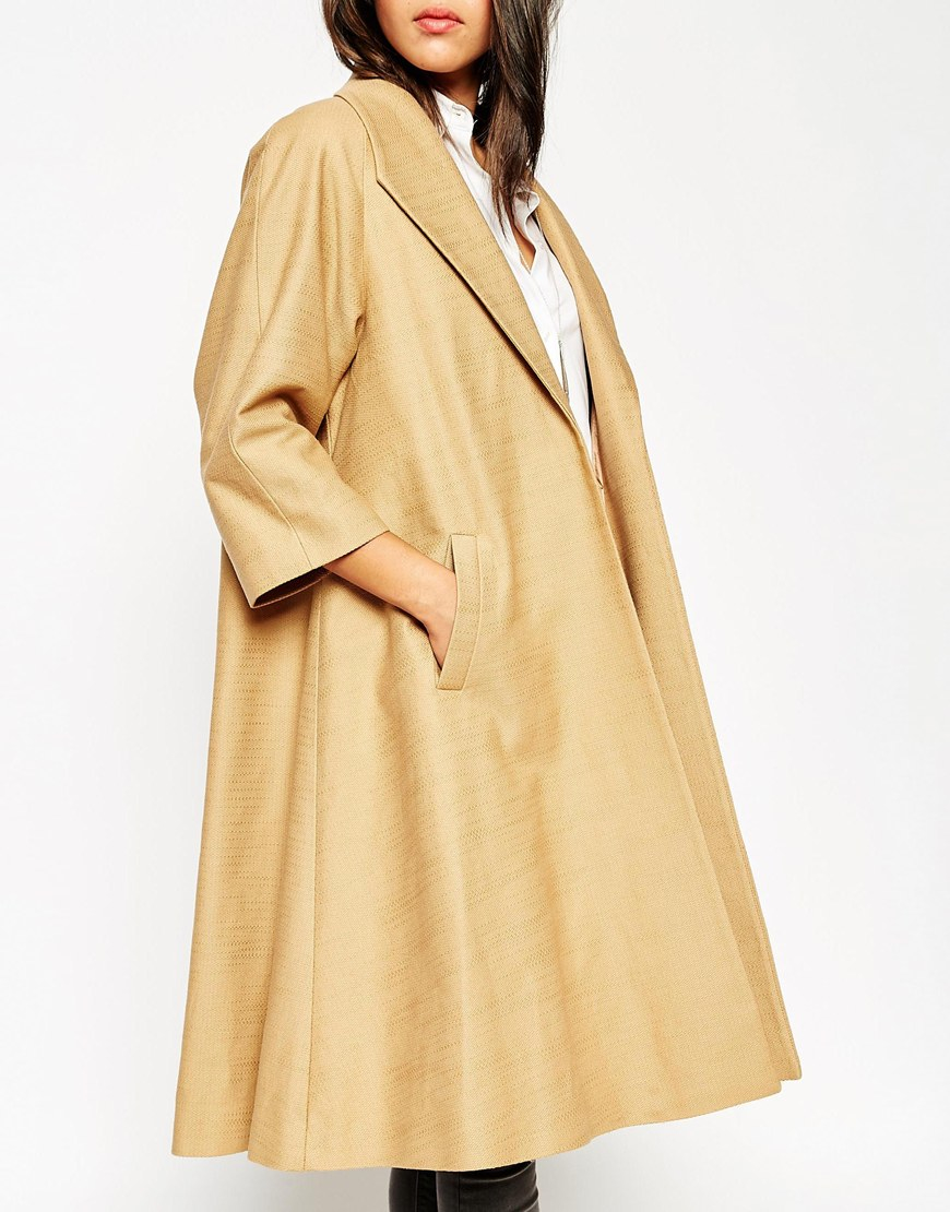 camel swing coat
