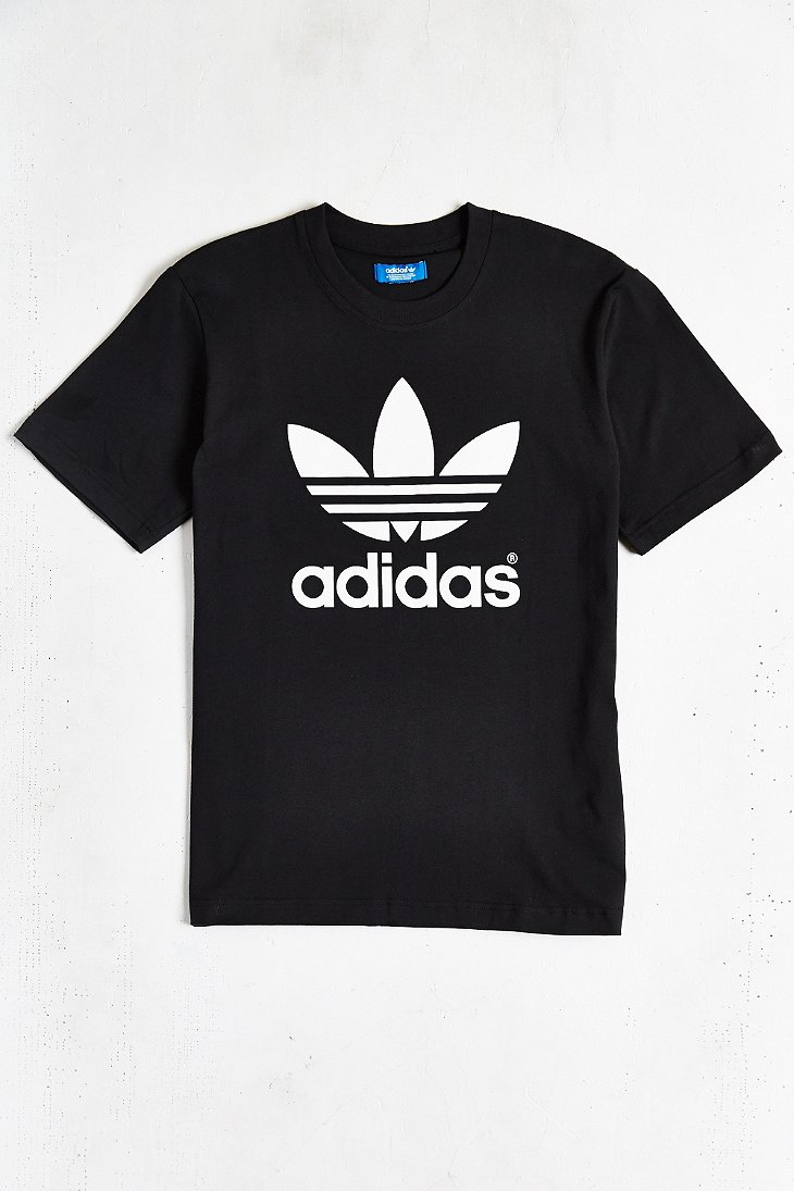 Adidas Originals Trefoil Logo Tee in Black for Men | Lyst