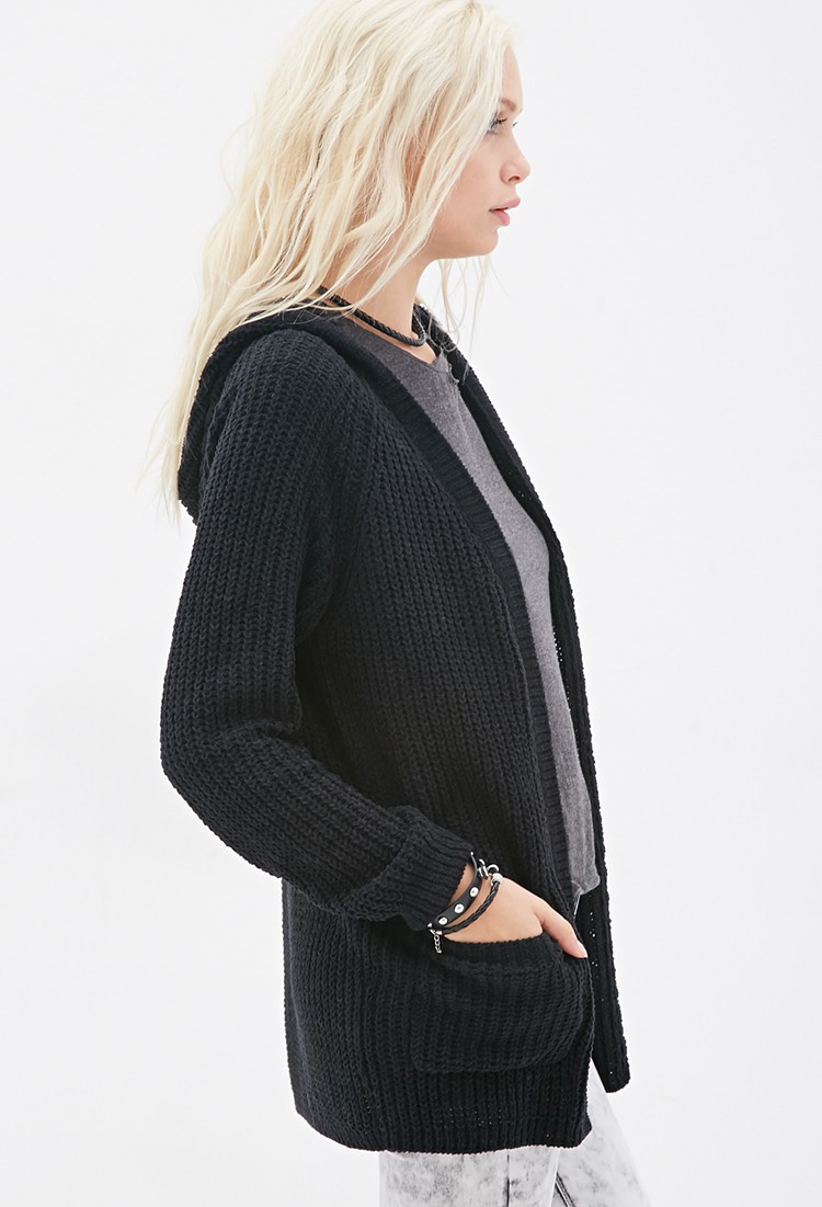 black chenille cardigan