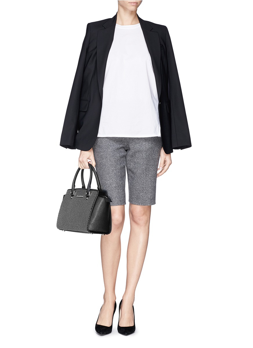 Selma small saffiano leather satchel top