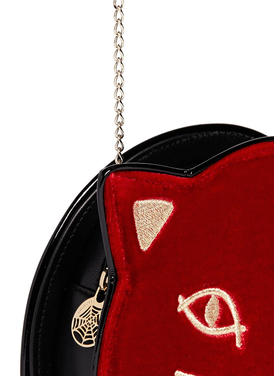 Leather Wine Carrier >> Charlotte olympia 'pussycat Purse' Velvet Crossbody Bag in ... Leather Wine Carrier >> Charlotte olympia 'pussycat Purse' Velvet Crossbody Bag in ...