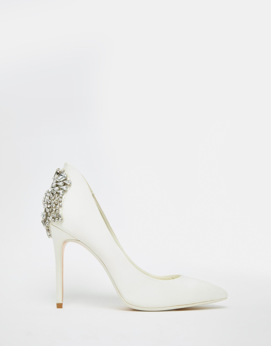 wedding shoes embellished heel