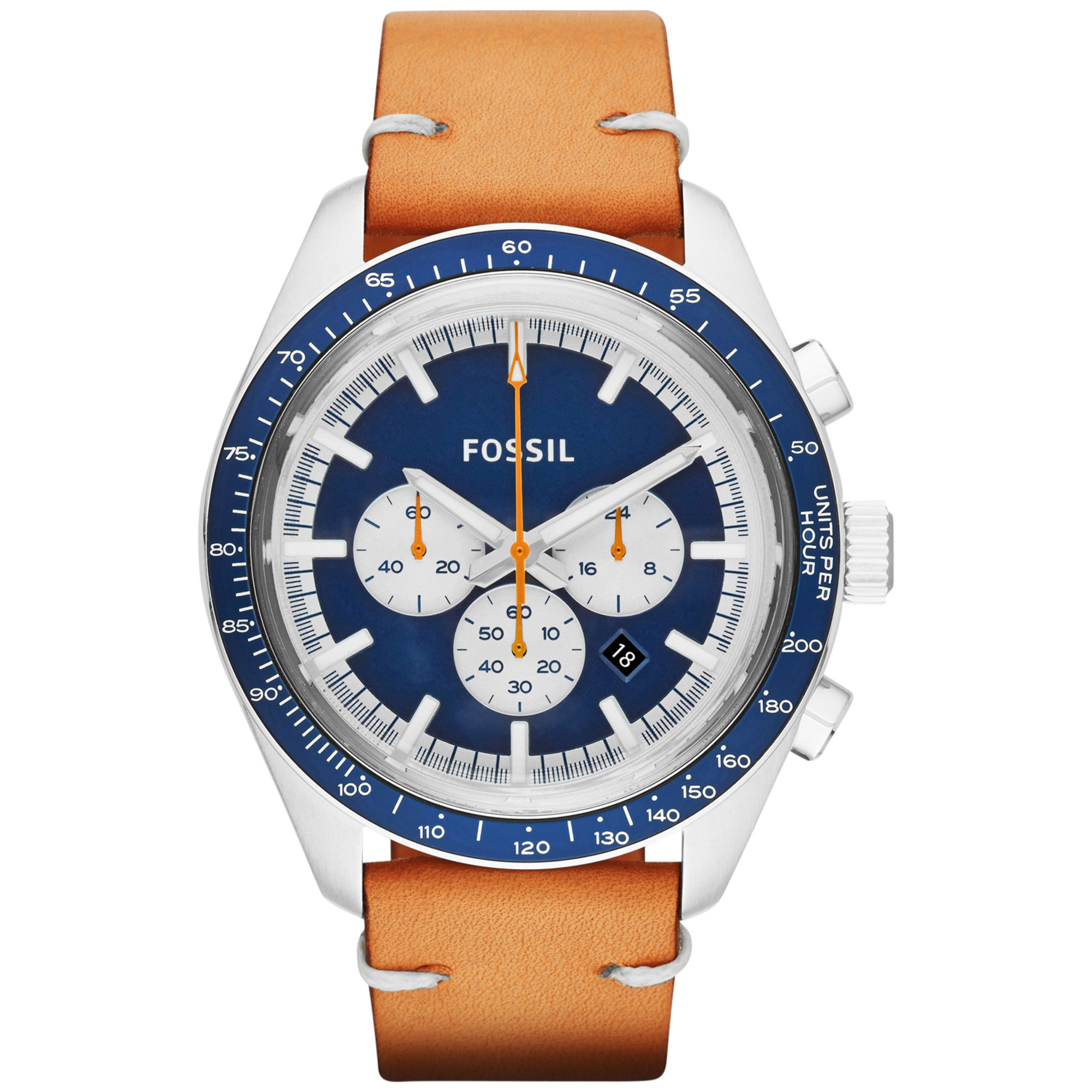 Fossil Mens Chronograph Edition Sport Tan Leather Strap ...