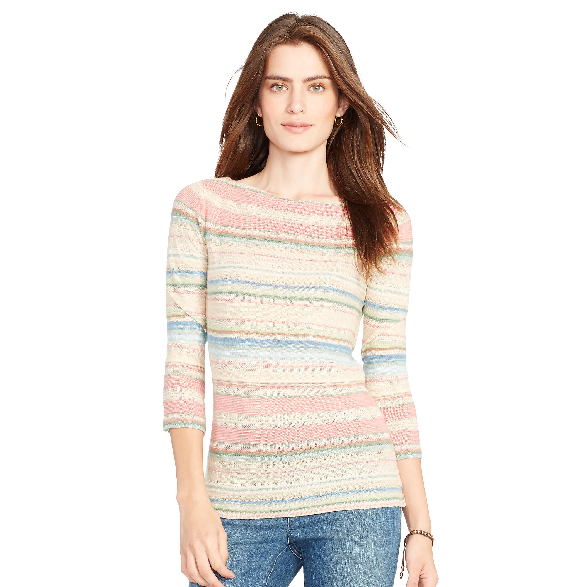 Lyst - Ralph Lauren Striped Linen-cotton Sweater