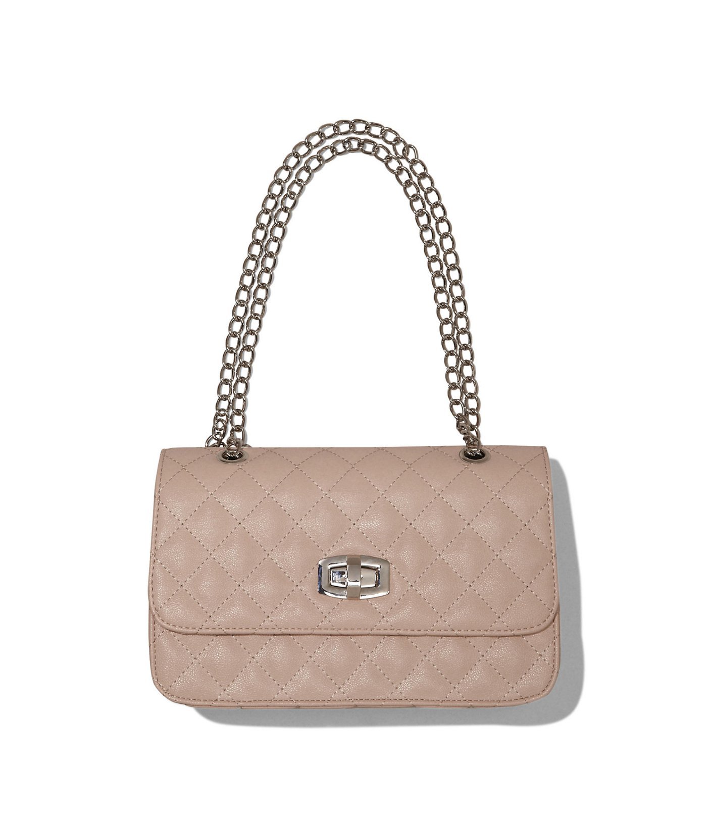 white bag with chain strap