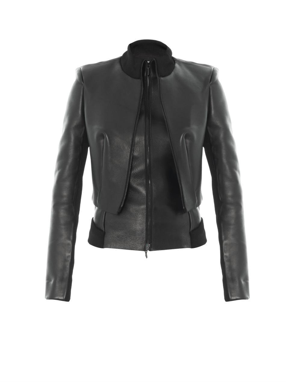 double layer leather jacket