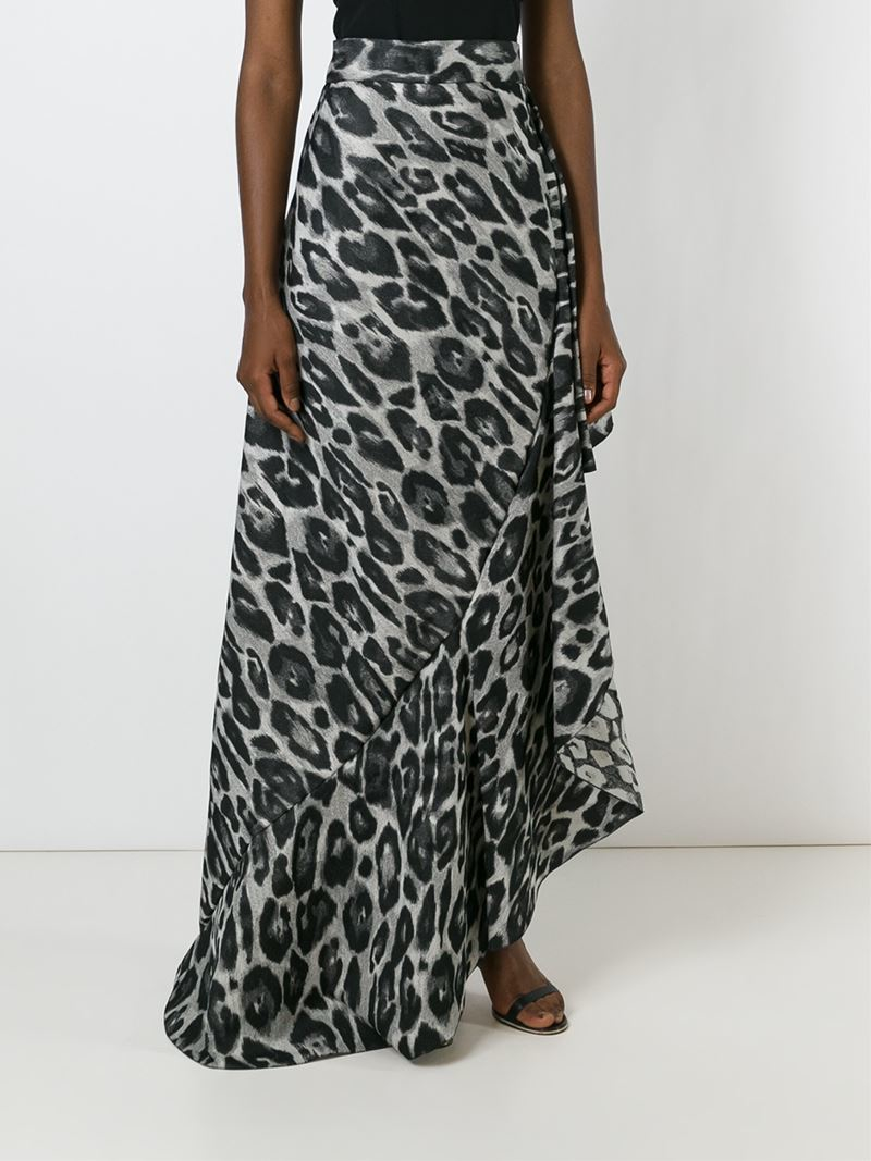 white leopard maxi skirt