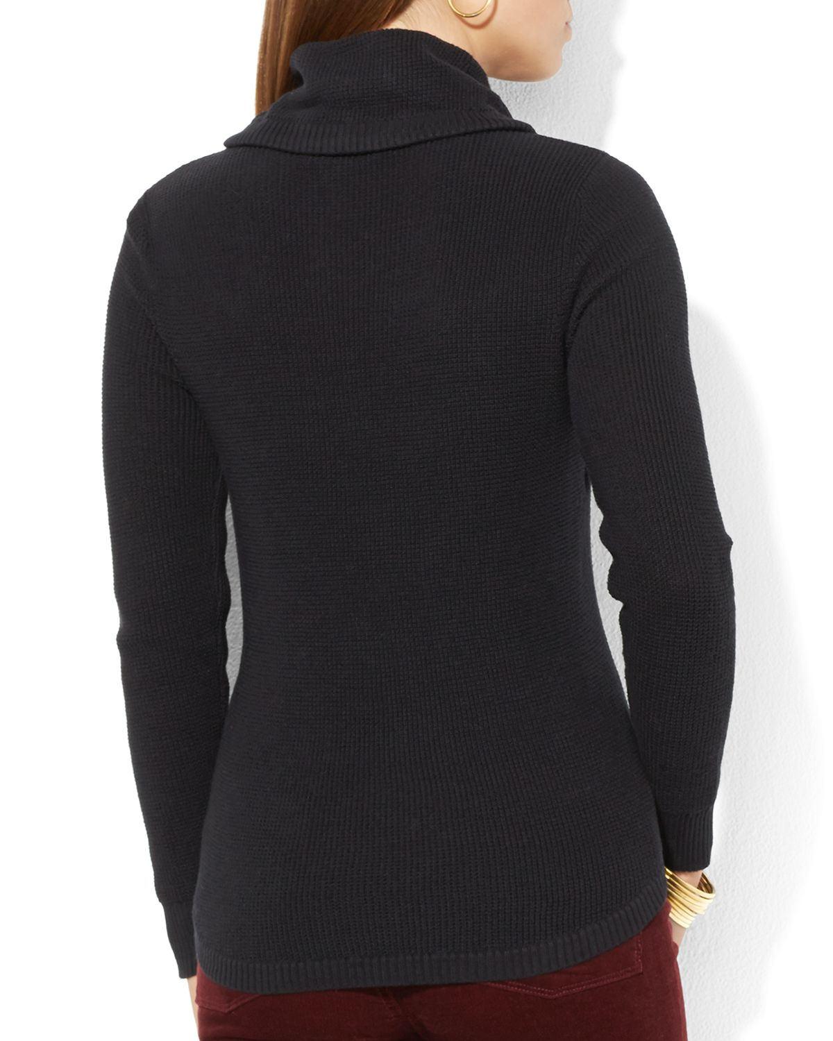drawstring cowl neck pullover